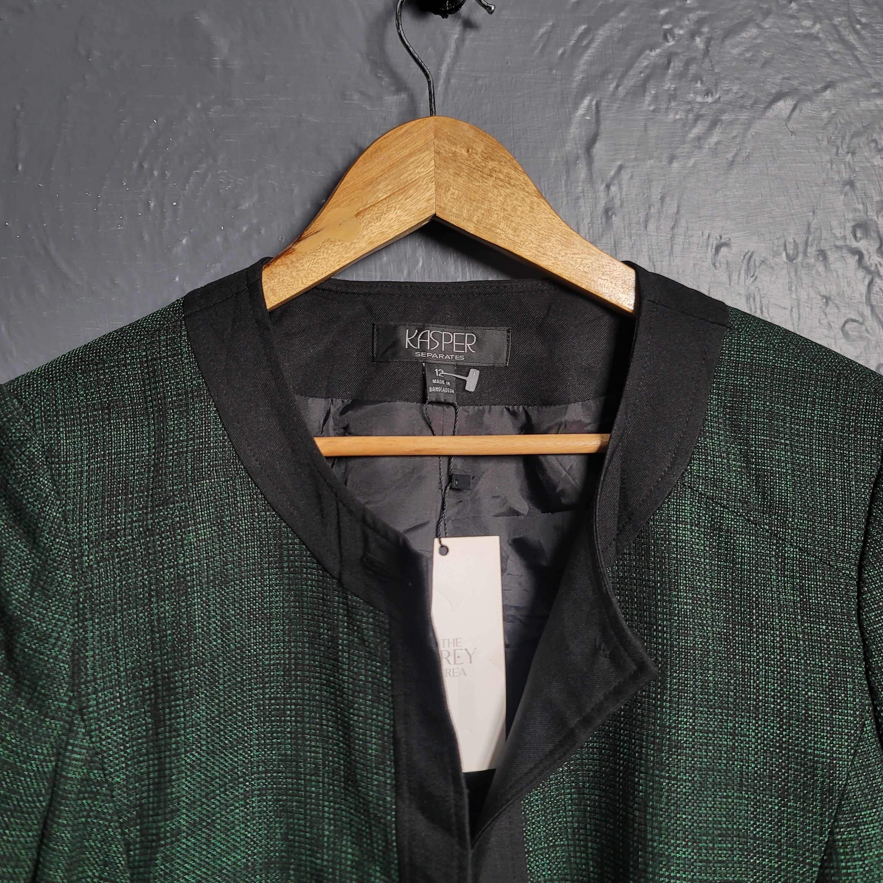 Kasper Green Shimmer Single Button Blazer Jacket