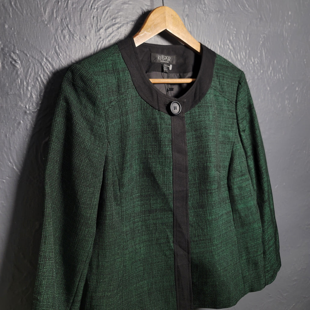 Kasper Green Shimmer Single Button Blazer Jacket