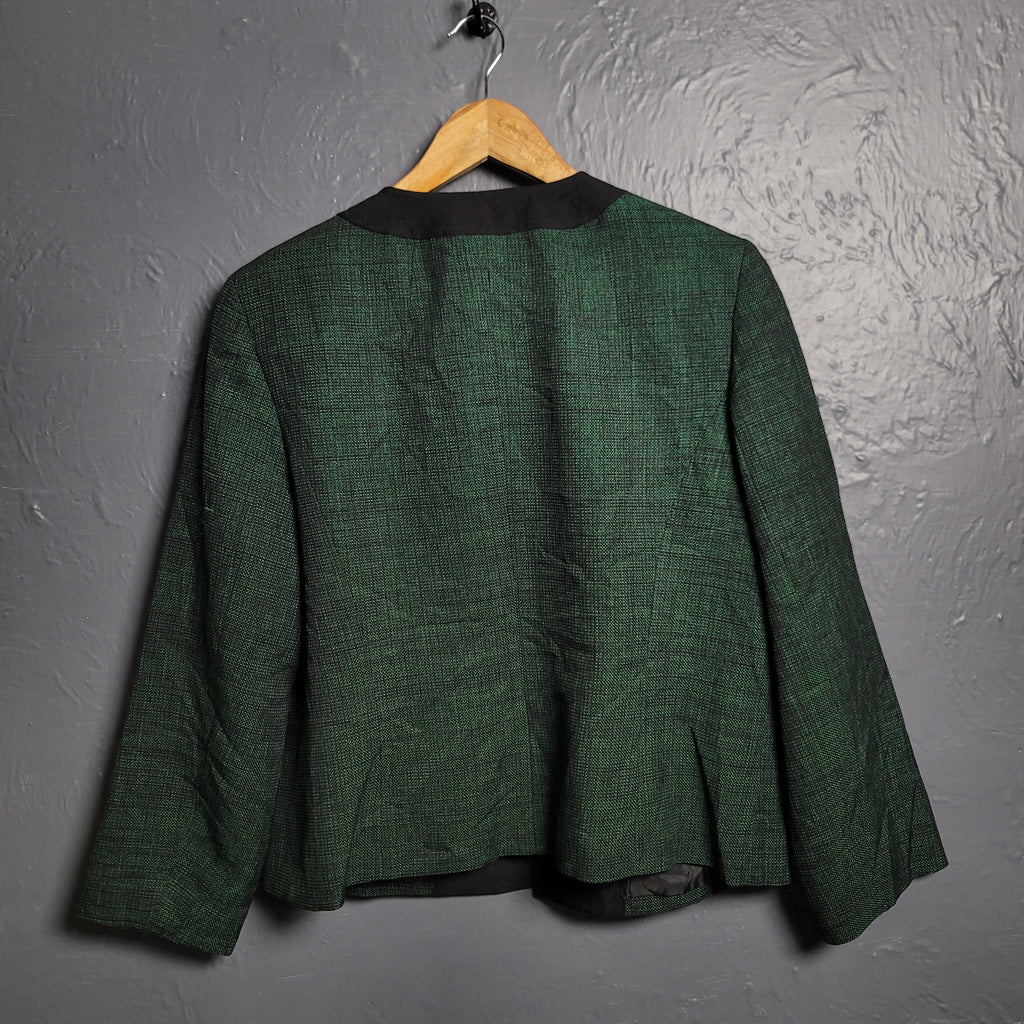 Kasper Green Shimmer Single Button Blazer Jacket