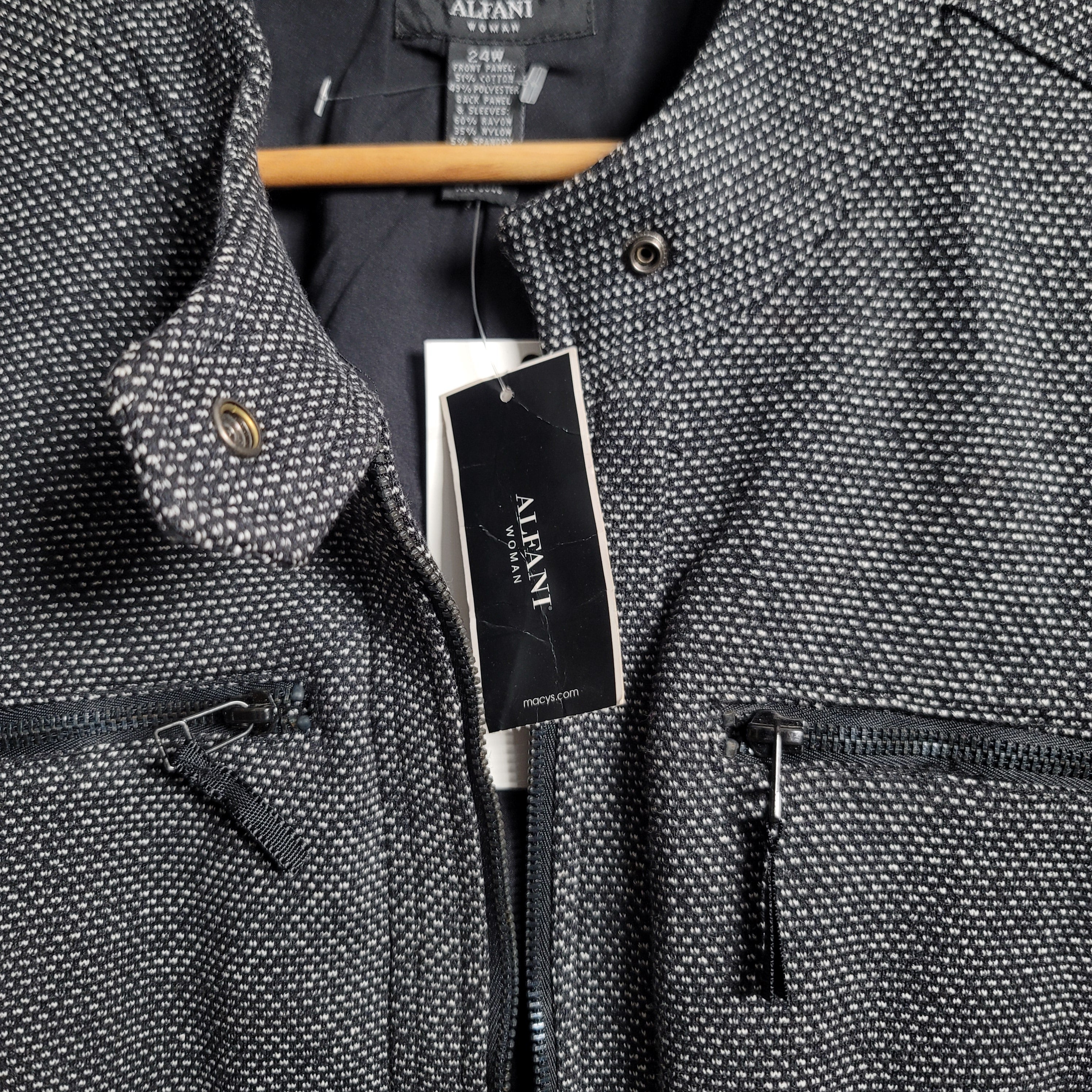 Brand New Women's Alfani cotton Knit Polyester Zippered Fitted Jacket