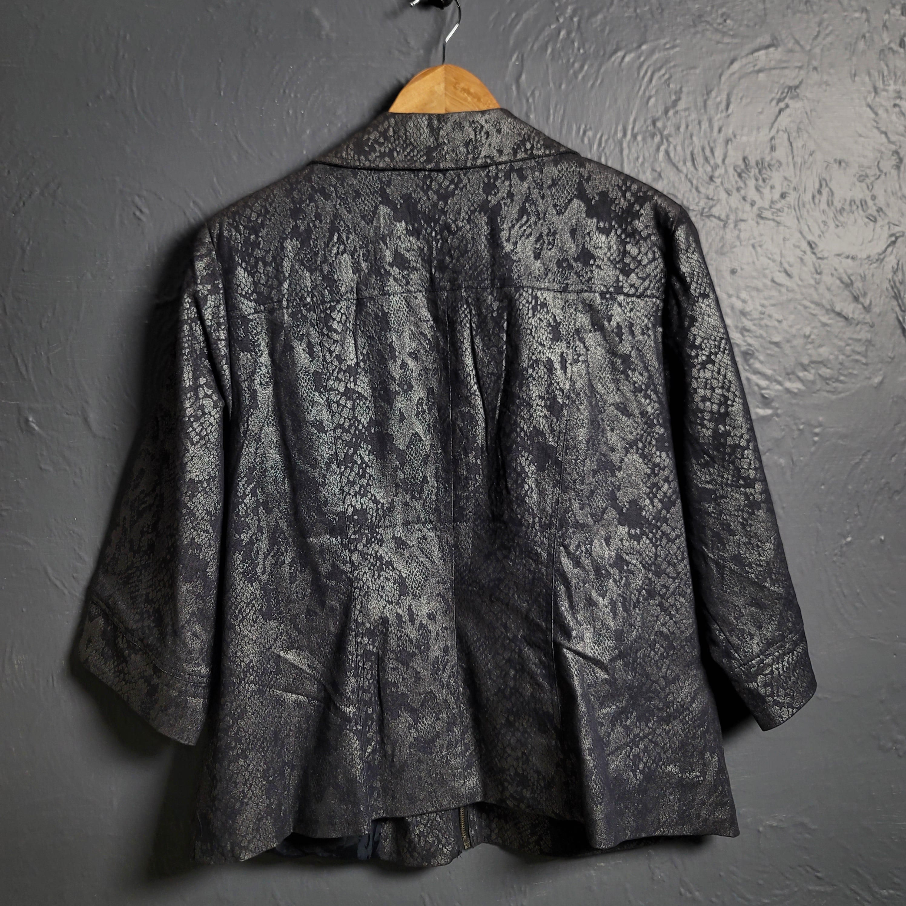 Dressbarn Black Python Print Jacket