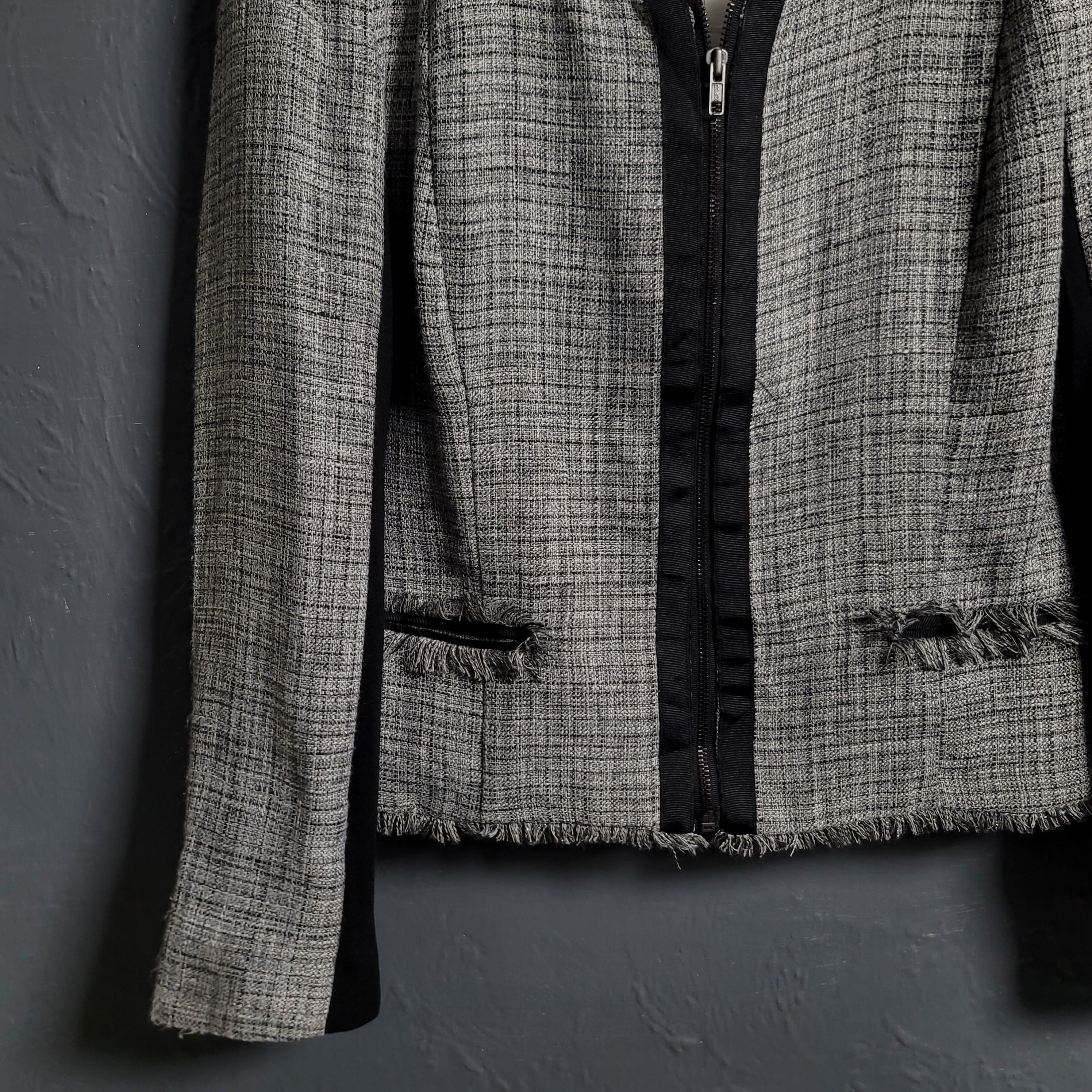 Women's Woven Zip-Up Fringed Trim Jacket by Elle