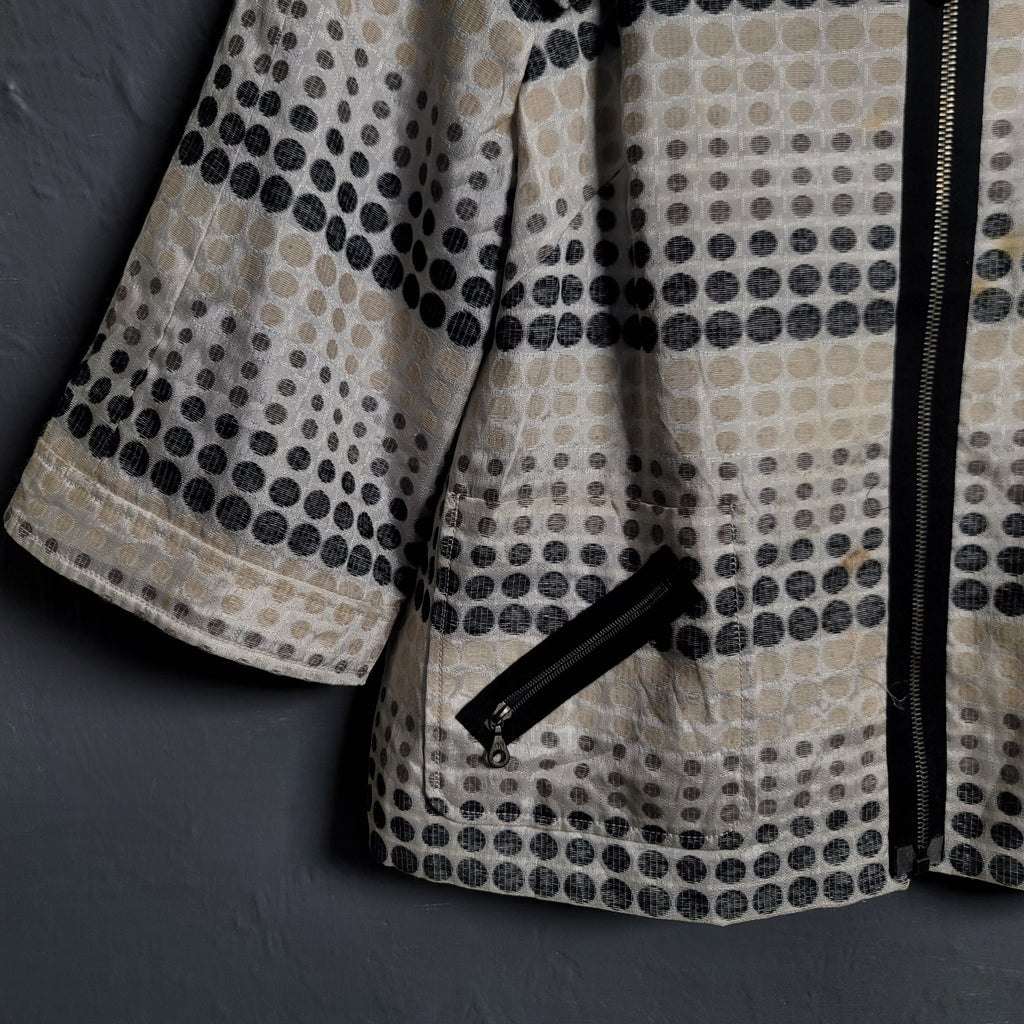 CLASSIQUES ENTIER Off-white Polka dots Textured Design Fashion Jacket