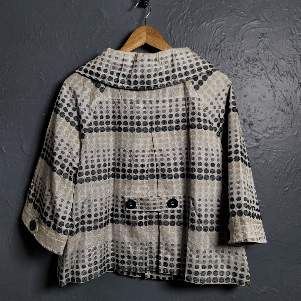 CLASSIQUES ENTIER Off-white Polka dots Textured Design Fashion Jacket