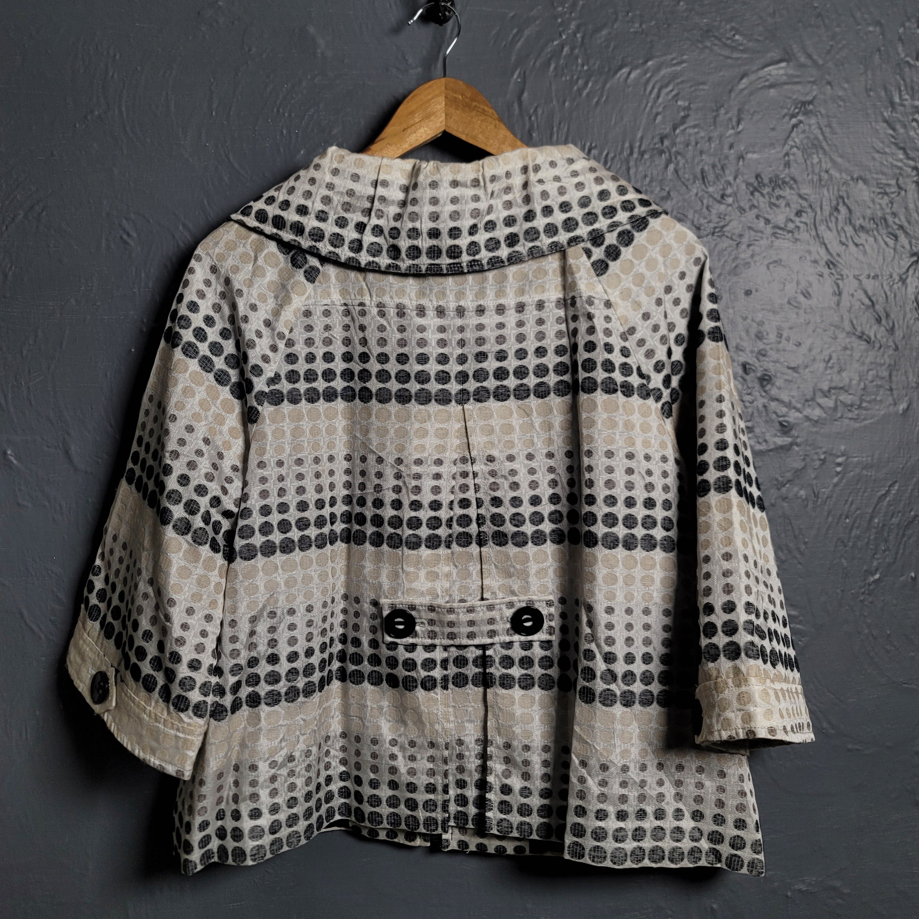 CLASSIQUES ENTIER Off-white Polka dots Textured Design Fashion Jacket