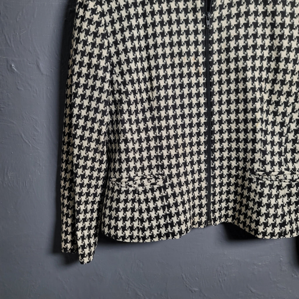 Women's Houndstooth woolen Cropped Jacket
