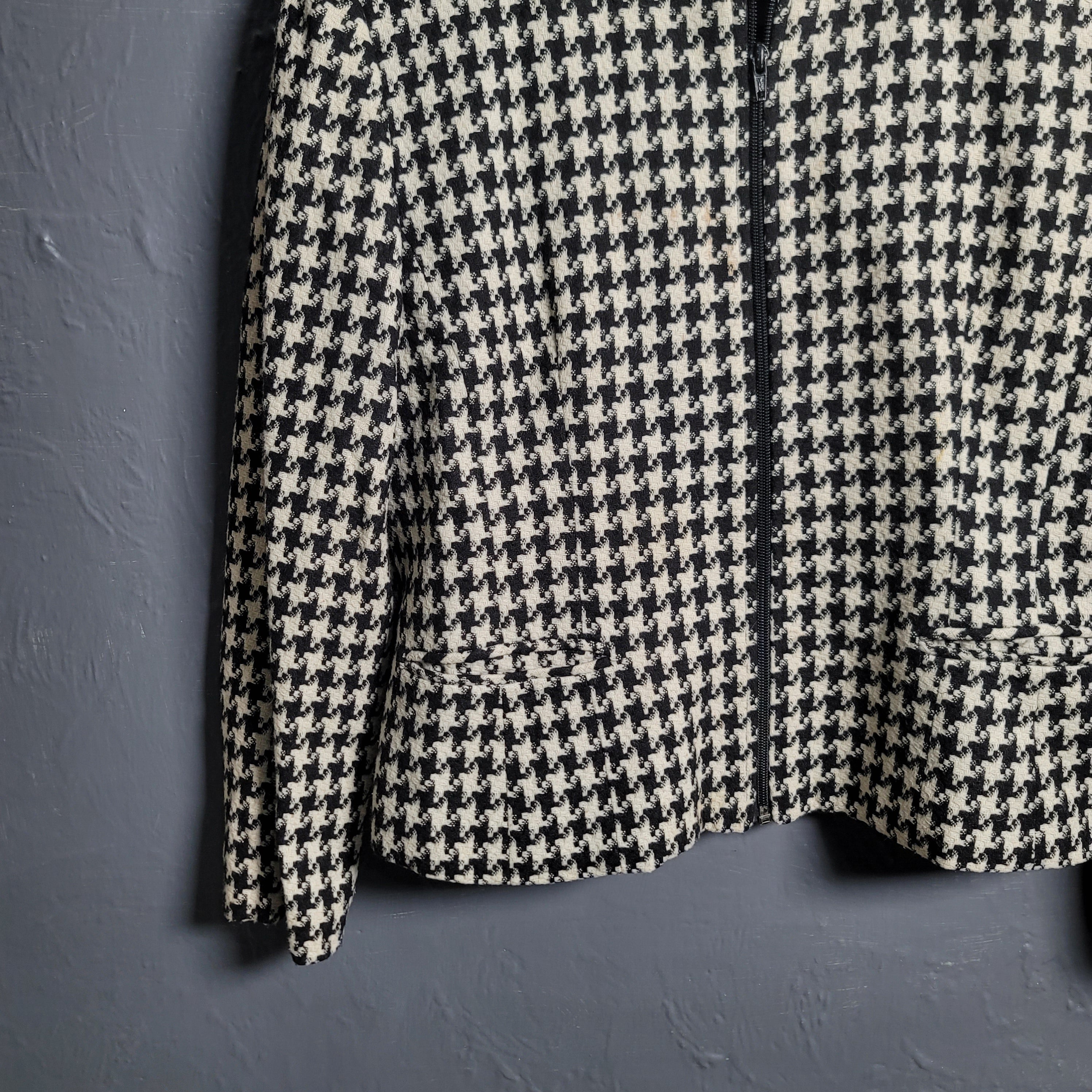 Women's Houndstooth woolen Cropped Jacket