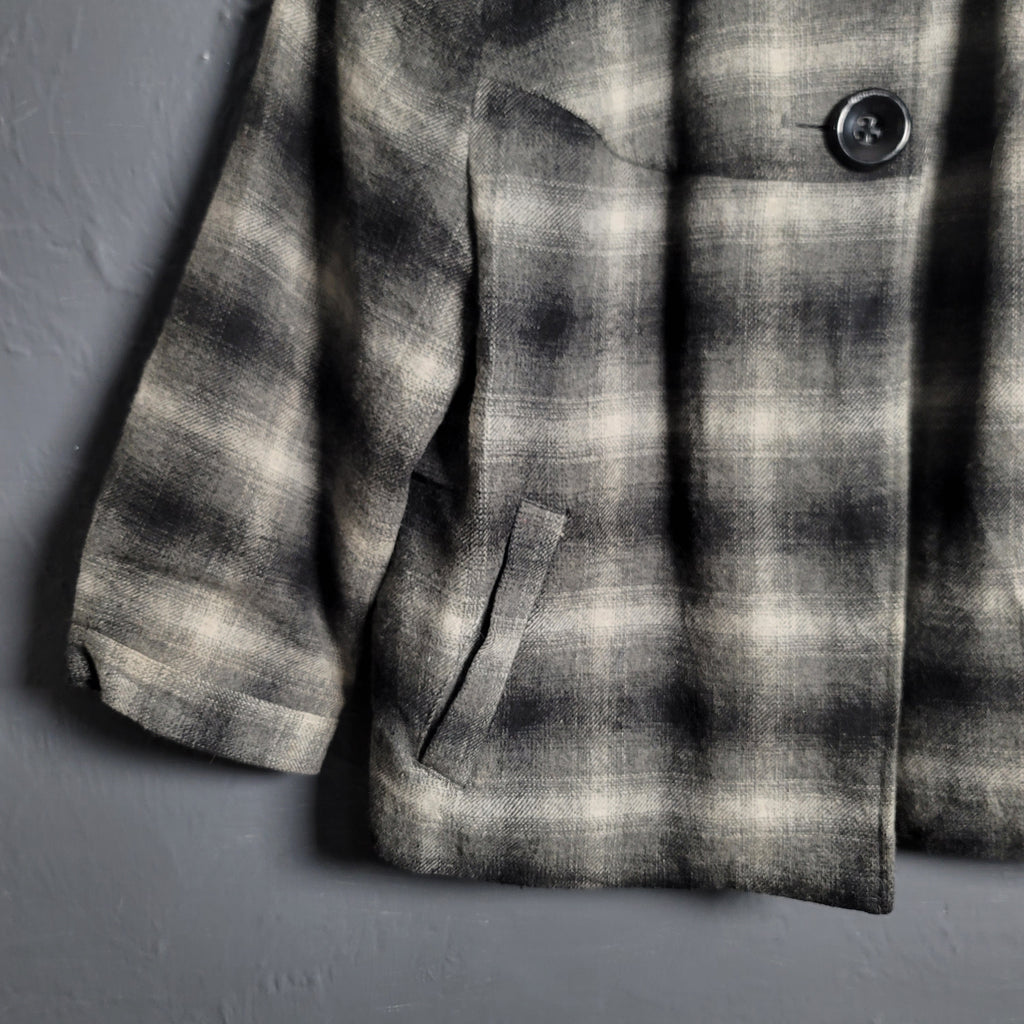 BRECKENRIDGE WOMEN'S GReY PLAID CROPPED 3/4 SLEEVE JACKET