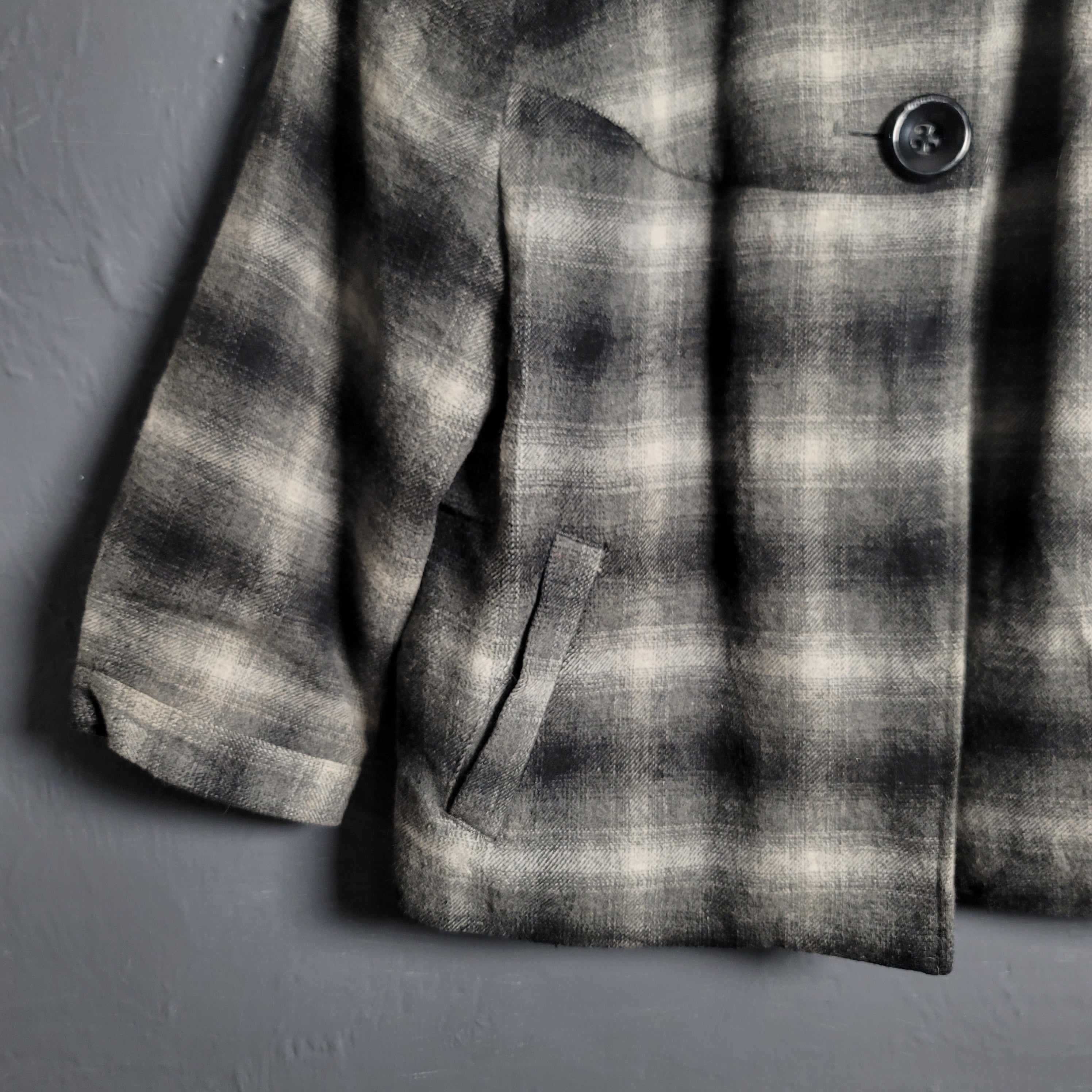 BRECKENRIDGE WOMEN'S GReY PLAID CROPPED 3/4 SLEEVE JACKET