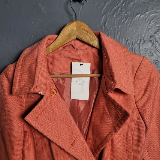 Women's Orange Denim Trench Coat