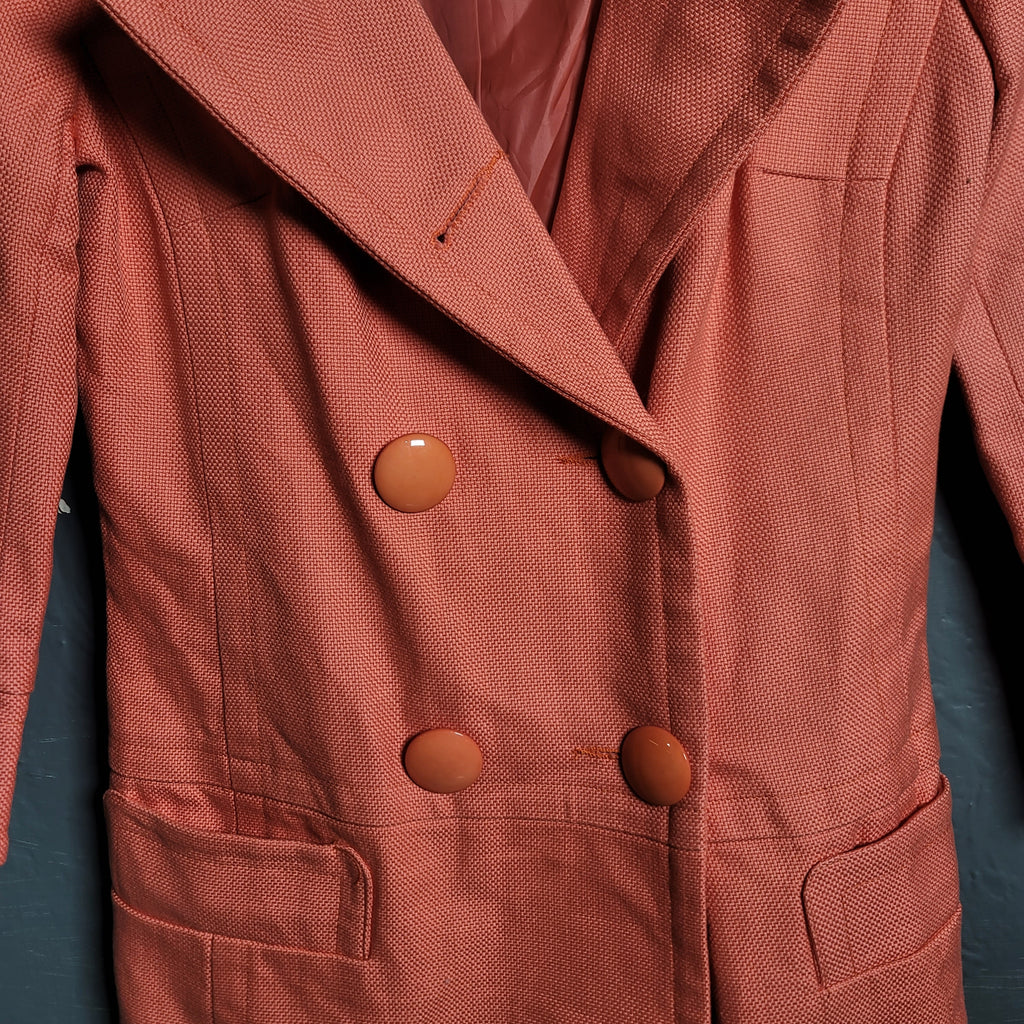 Women's Orange Denim Trench Coat