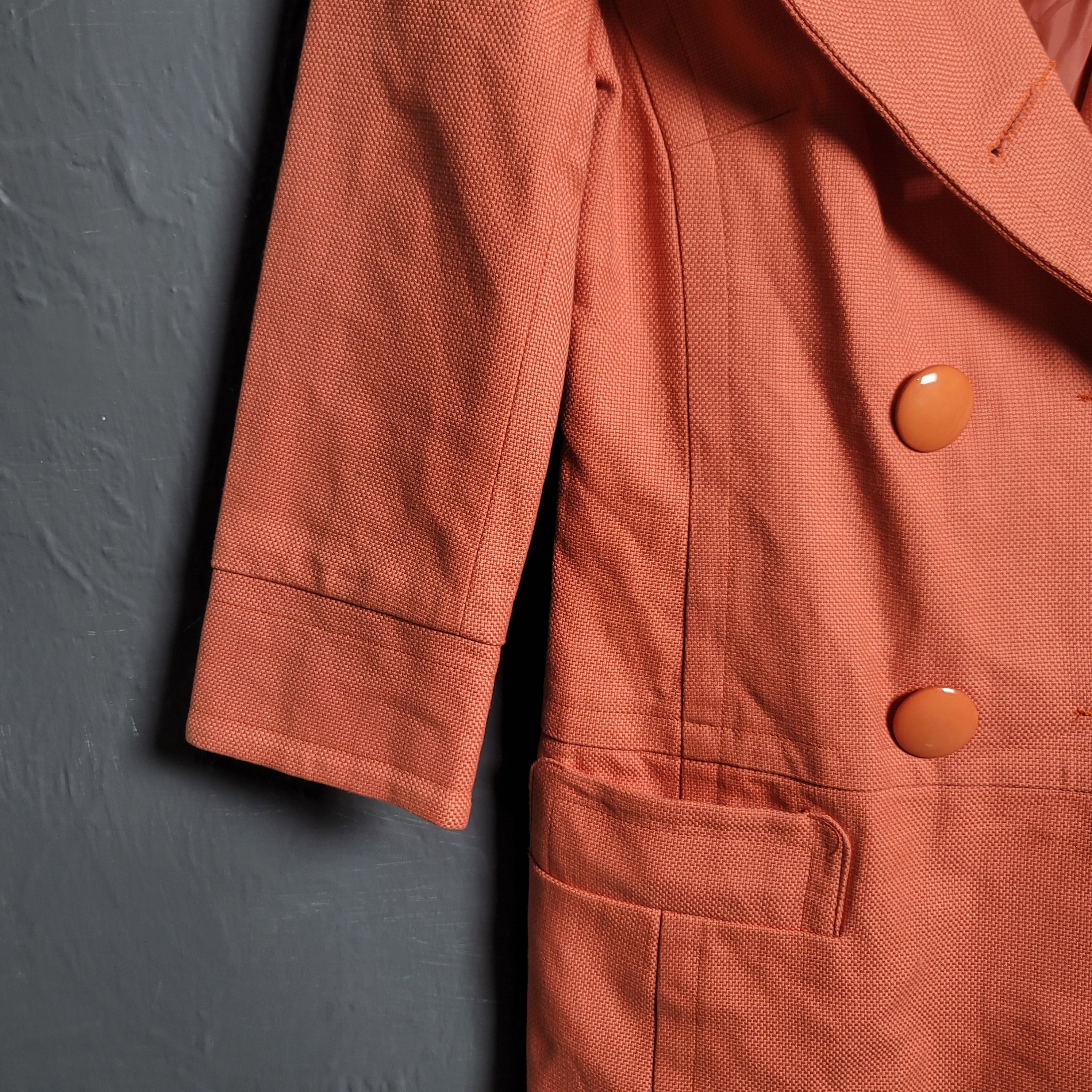 Women's Orange Denim Trench Coat
