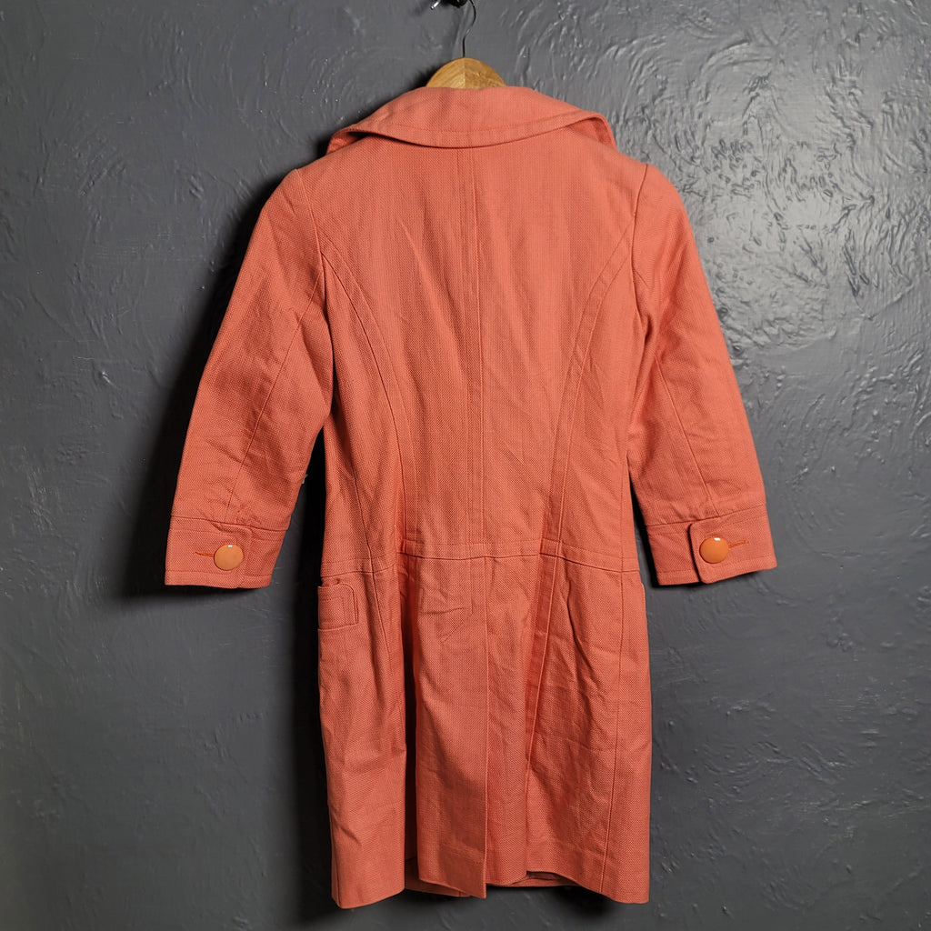 Women's Orange Denim Trench Coat