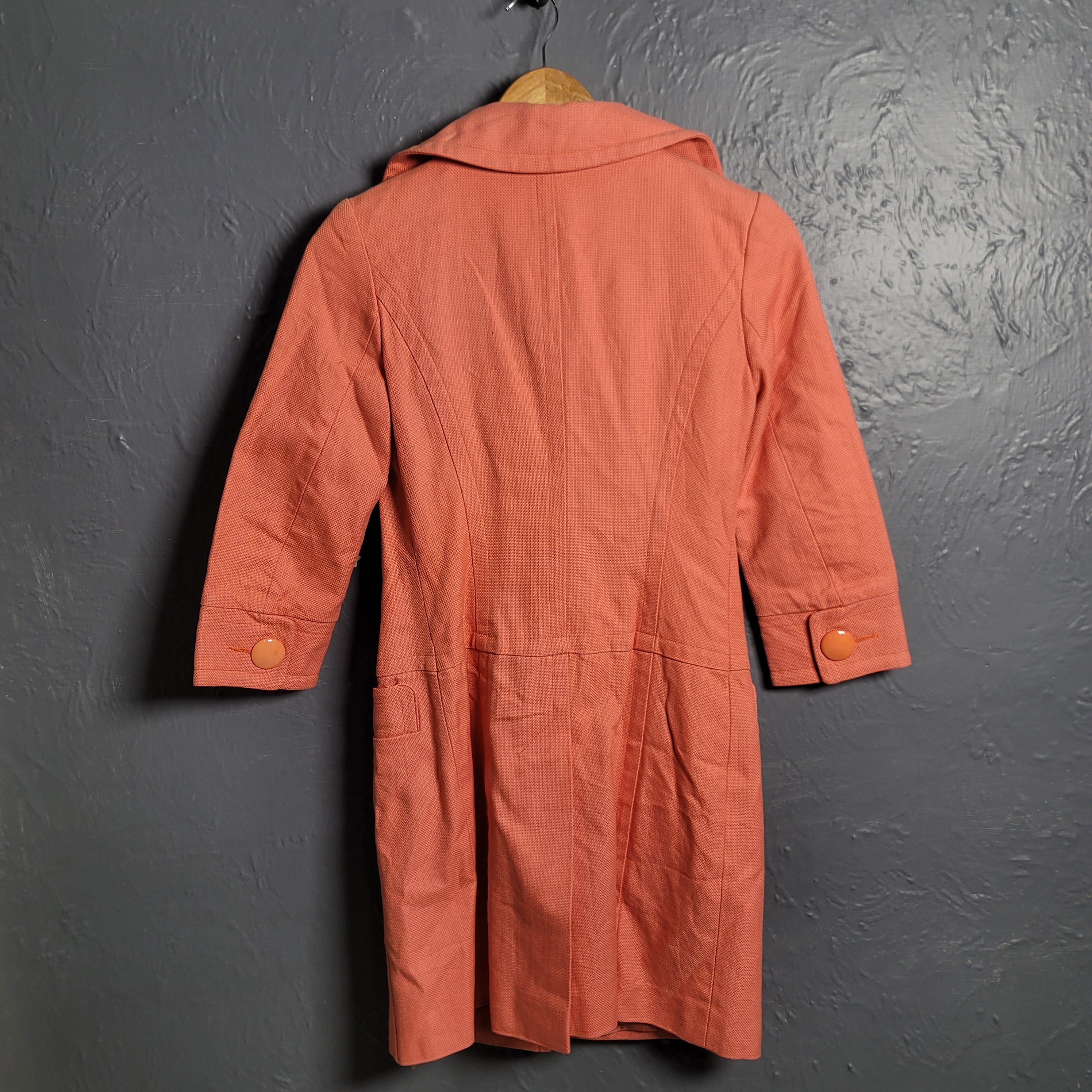 Women's Orange Denim Trench Coat