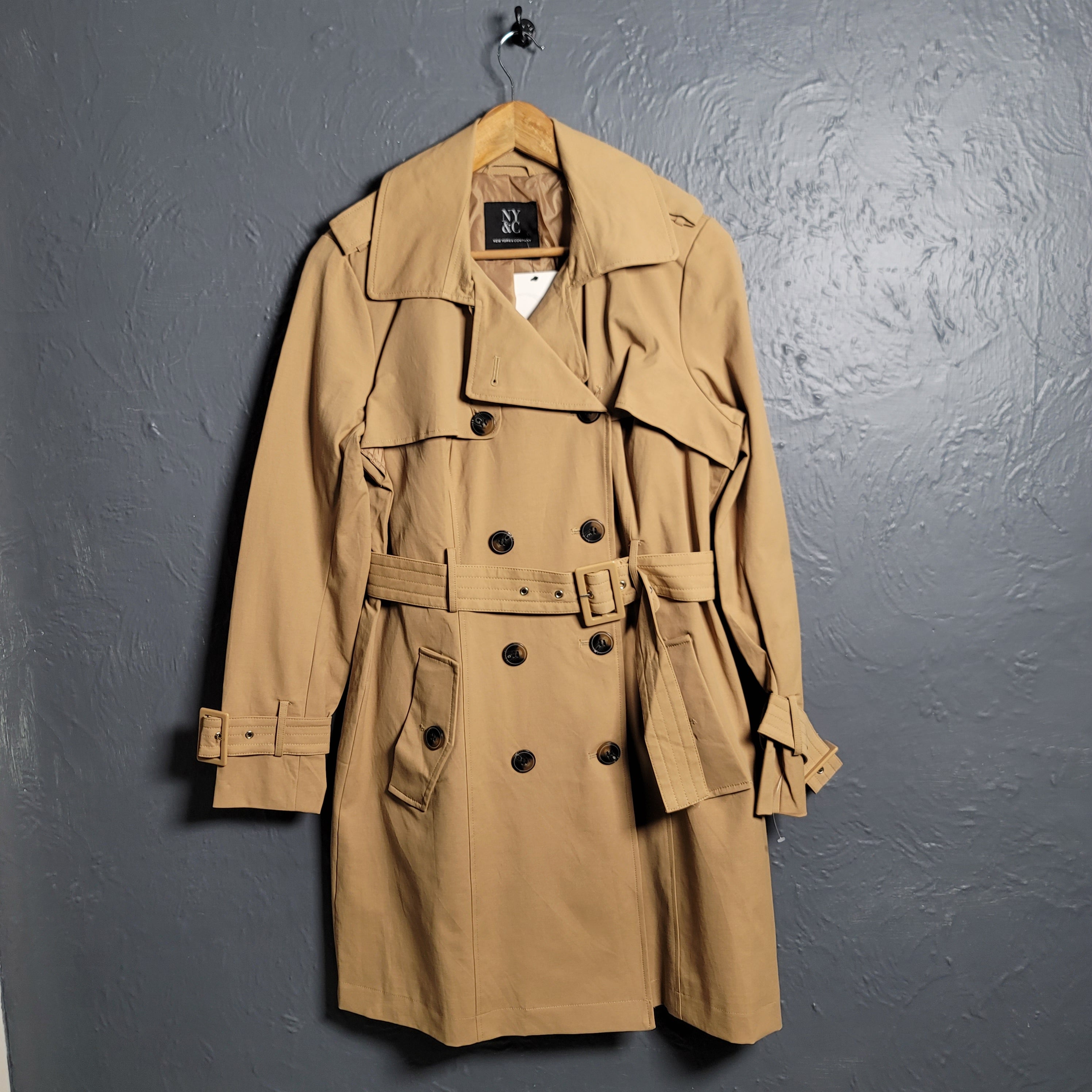 NY&C Double-breasted trench coat with buckled belt