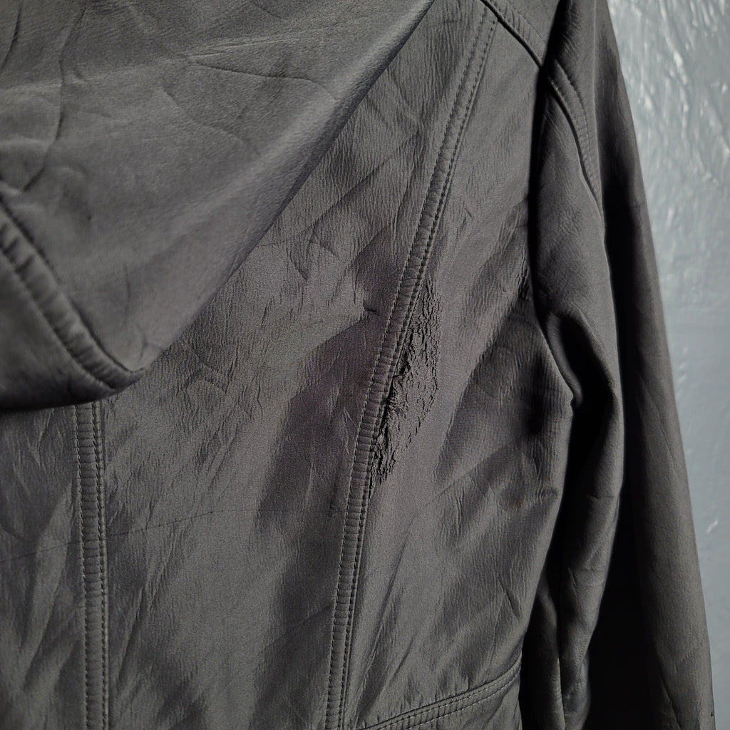 Women's Greyish Silver Soft shell Hooded Long Jacket