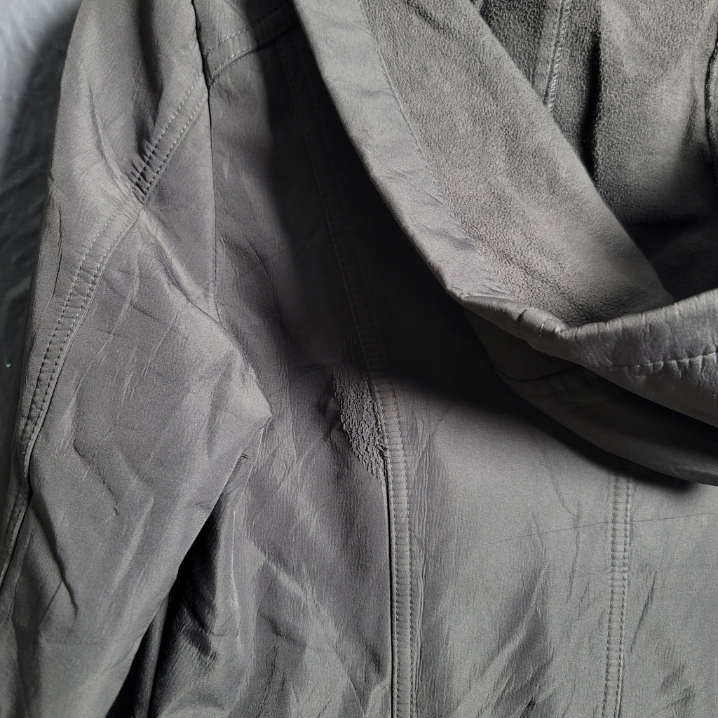 Women's Greyish Silver Soft shell Hooded Long Jacket