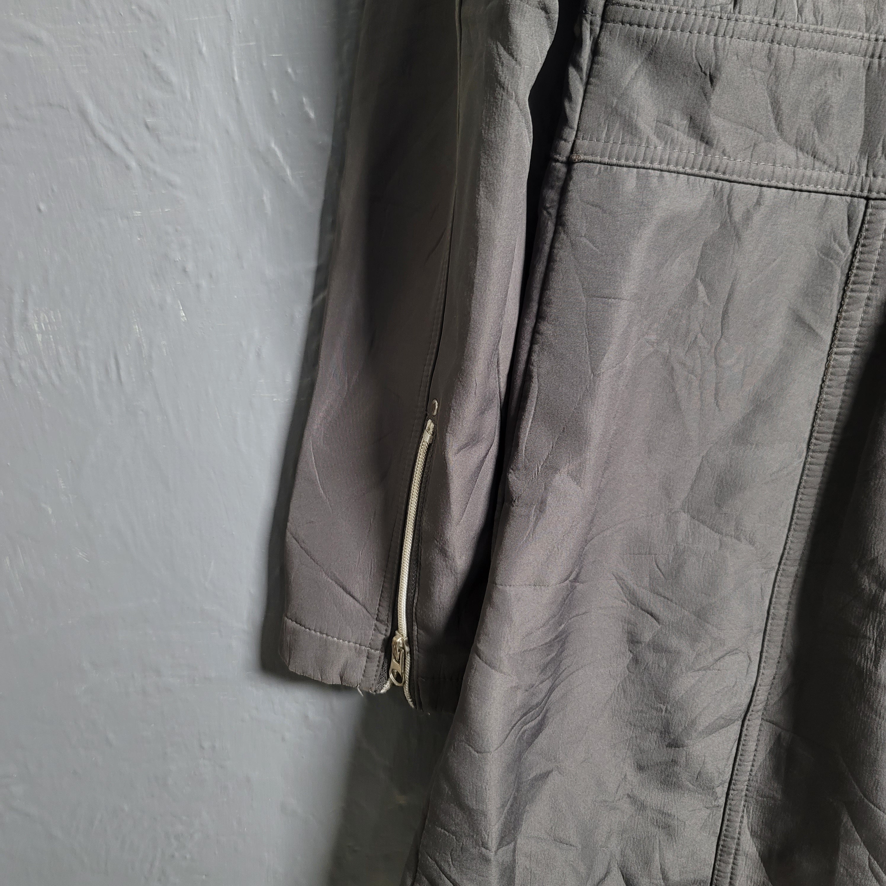 Women's Greyish Silver Soft shell Hooded Long Jacket