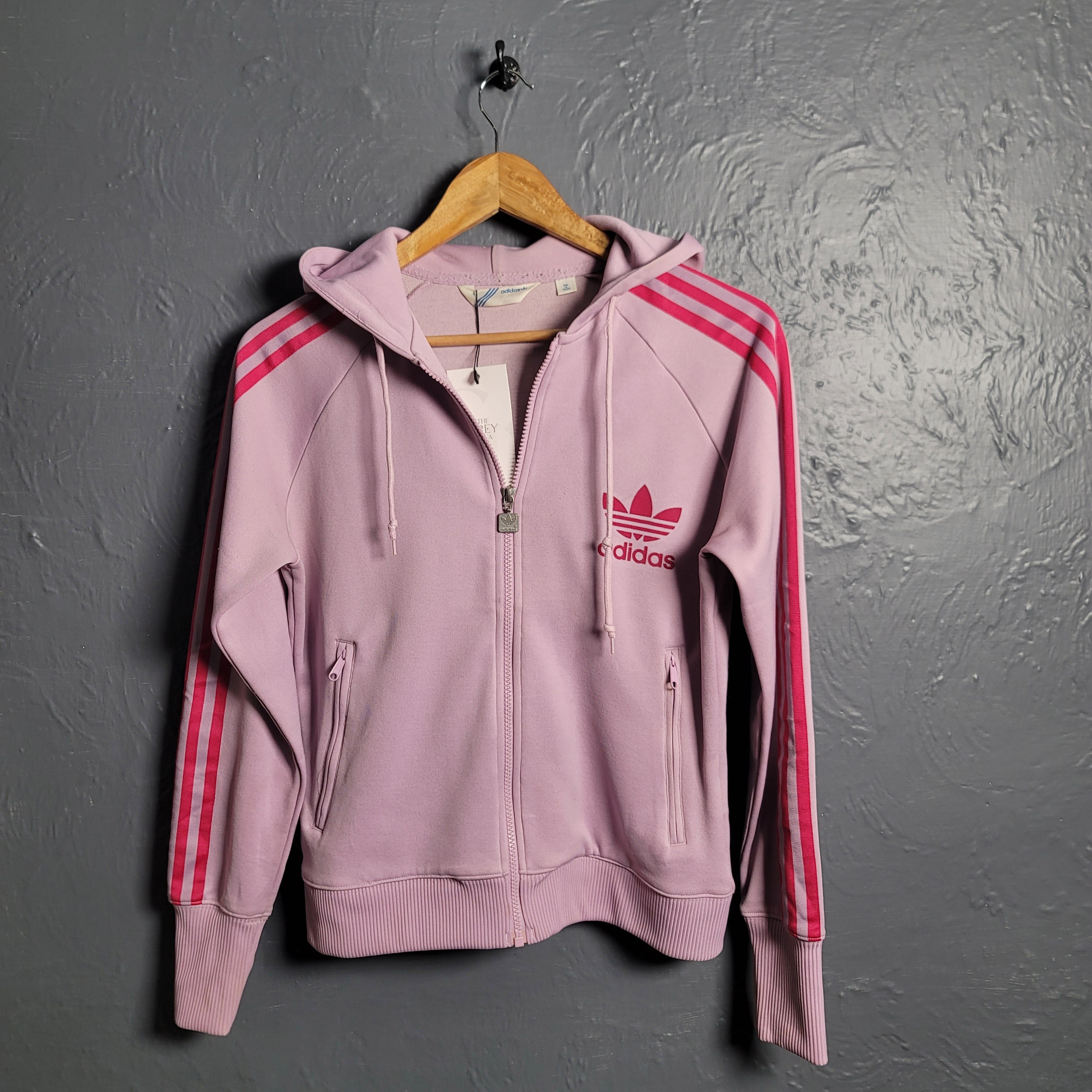 Adidas Originals Vintage Pink Two Tone Track Hooded Zipper