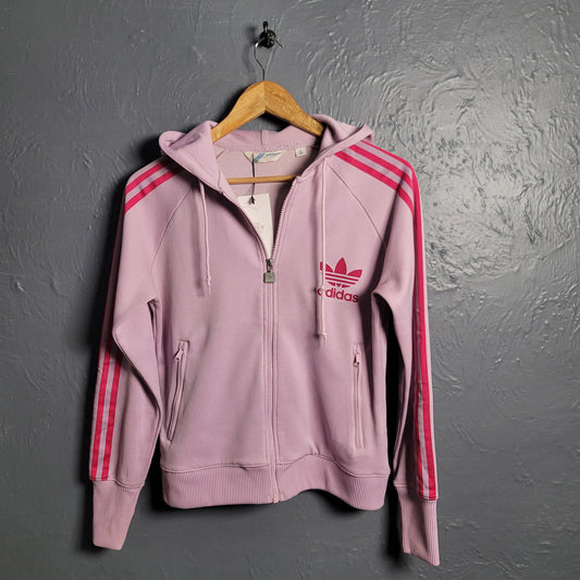 Adidas Originals Vintage Pink Two Tone Track Hooded Zipper