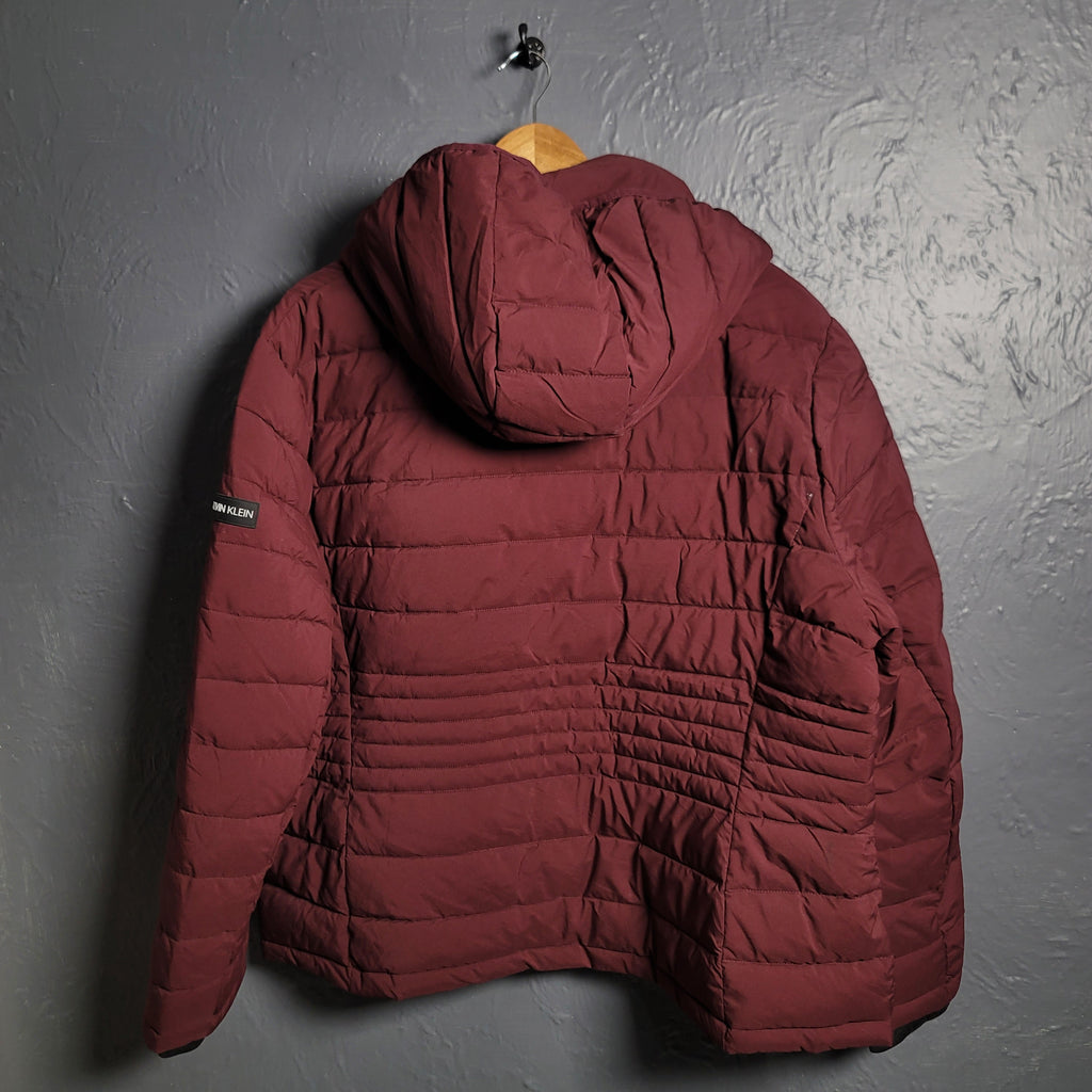 CalvinKlein Burgundy Cross Lightweight Puffer Jacket (Unisex)