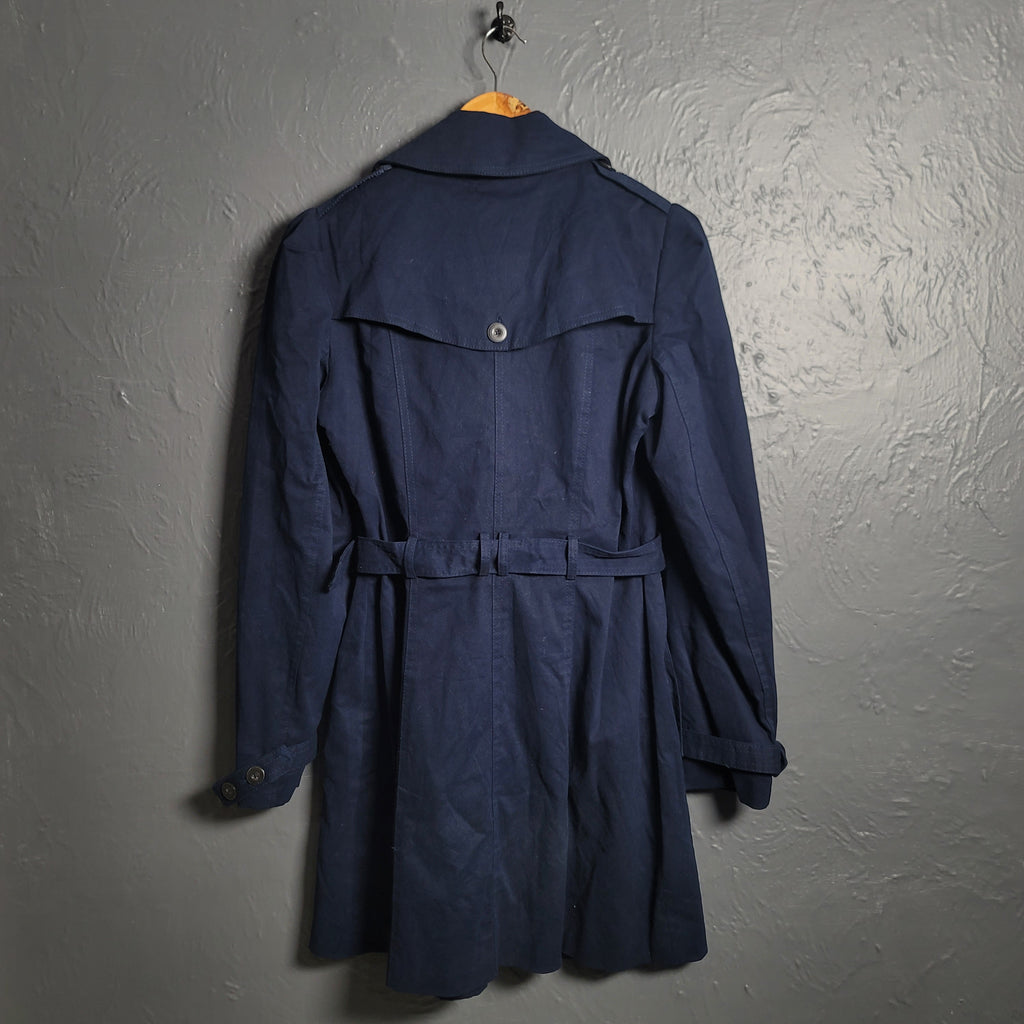 Women's Mango Classic Navy Trench Coat With Belt
