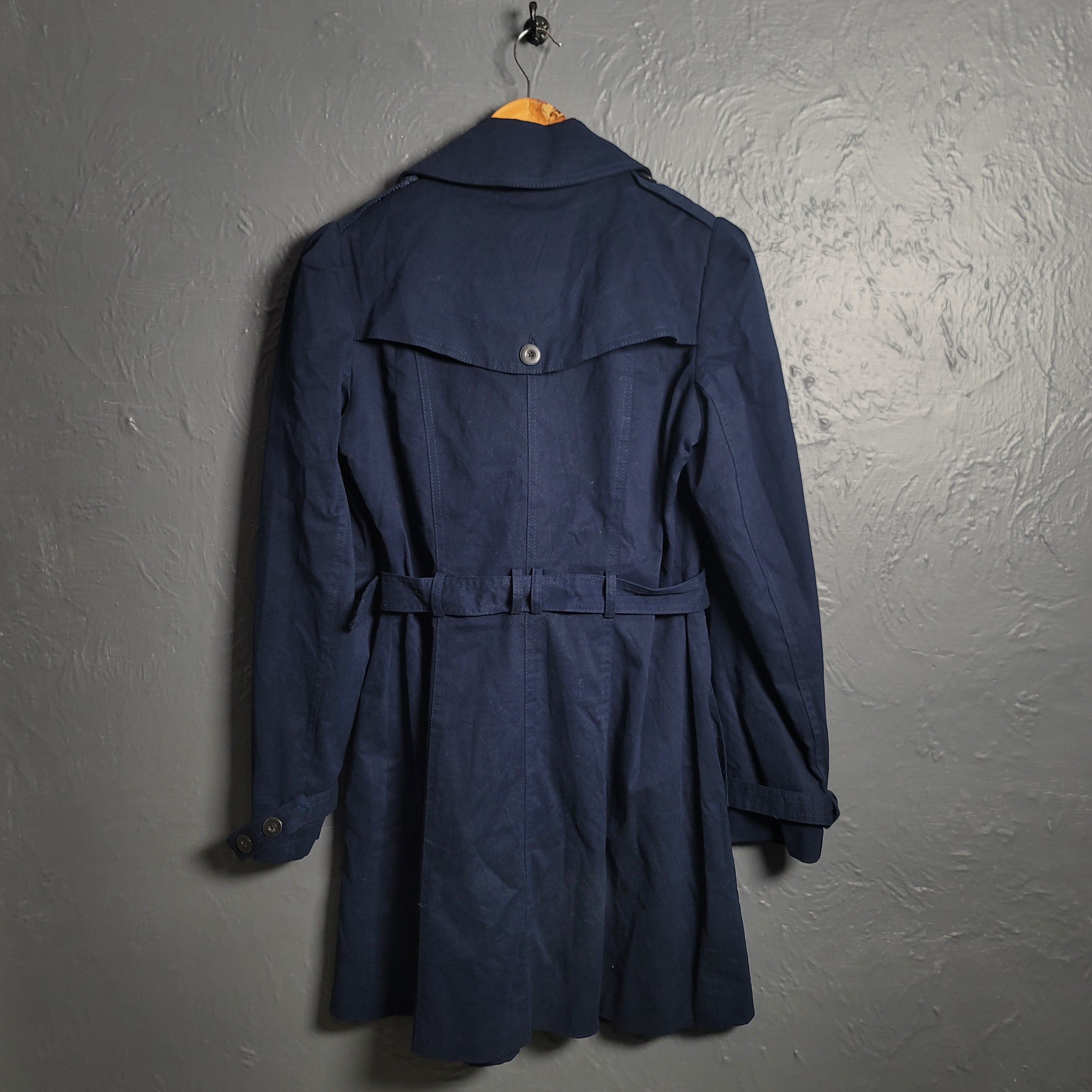 Women's Mango Classic Navy Trench Coat With Belt