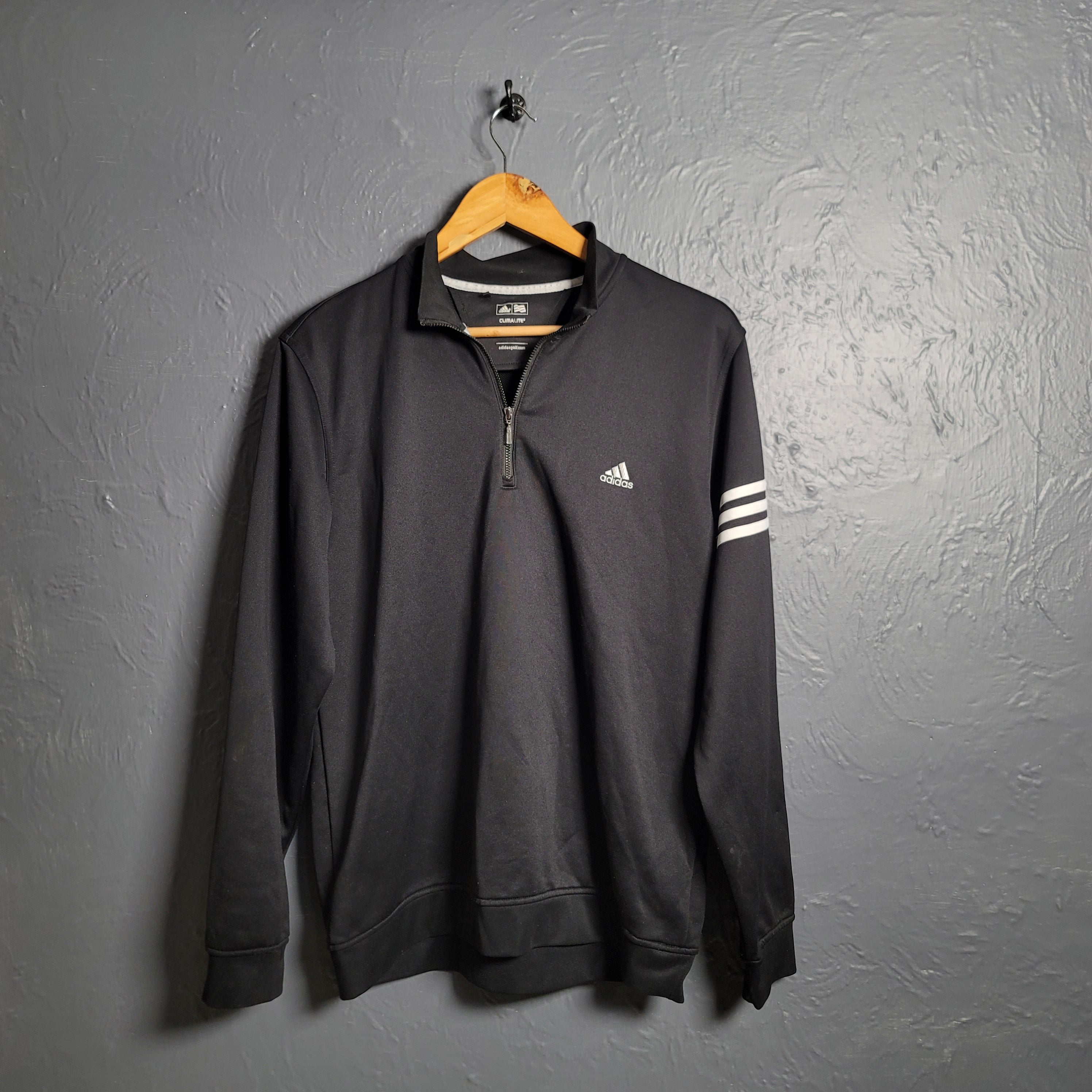 Men's Adidas Black Climalite Quarter Zip Pullover