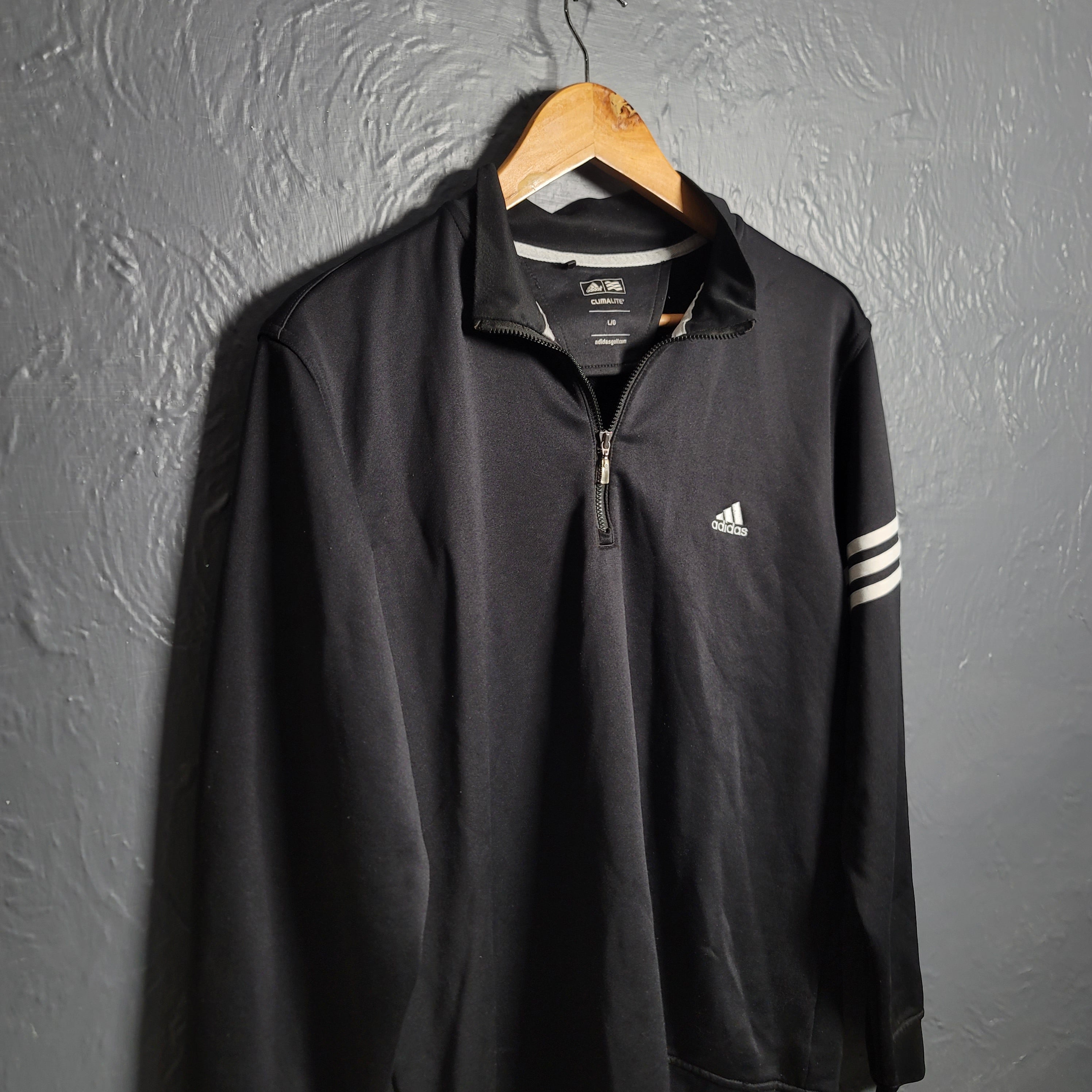 Men's Adidas Black Climalite Quarter Zip Pullover