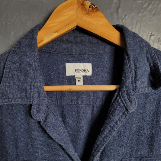 Sonoma Navy Casual Long Sleeve Button Shirt