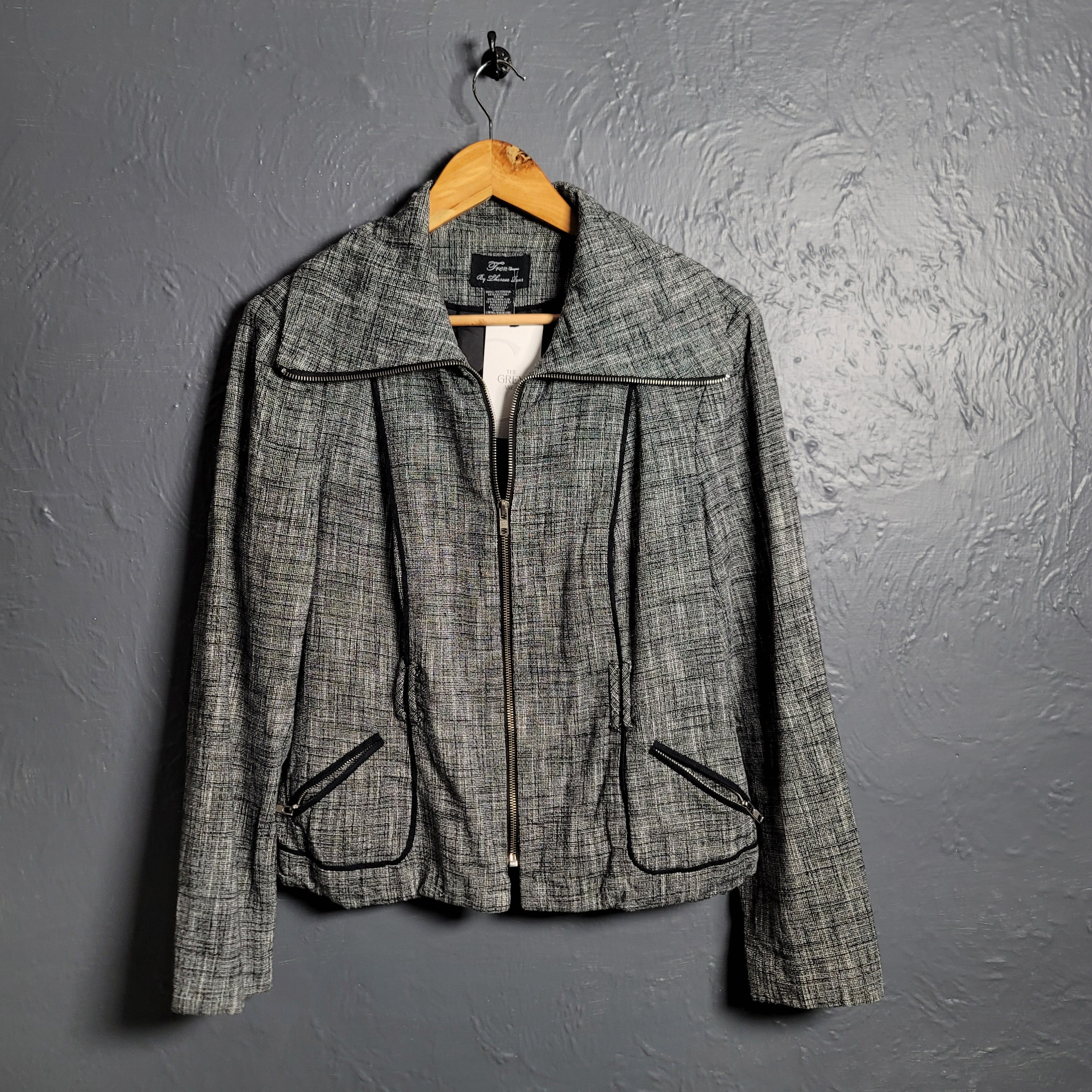 Trenz by Theresa Grey Linen Blend Knit Jacket