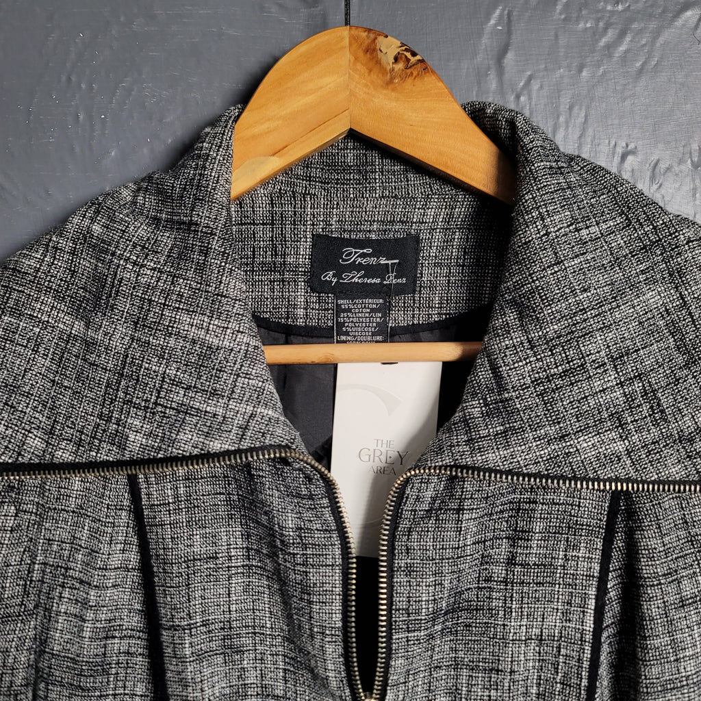 Trenz by Theresa Grey Linen Blend Knit Jacket