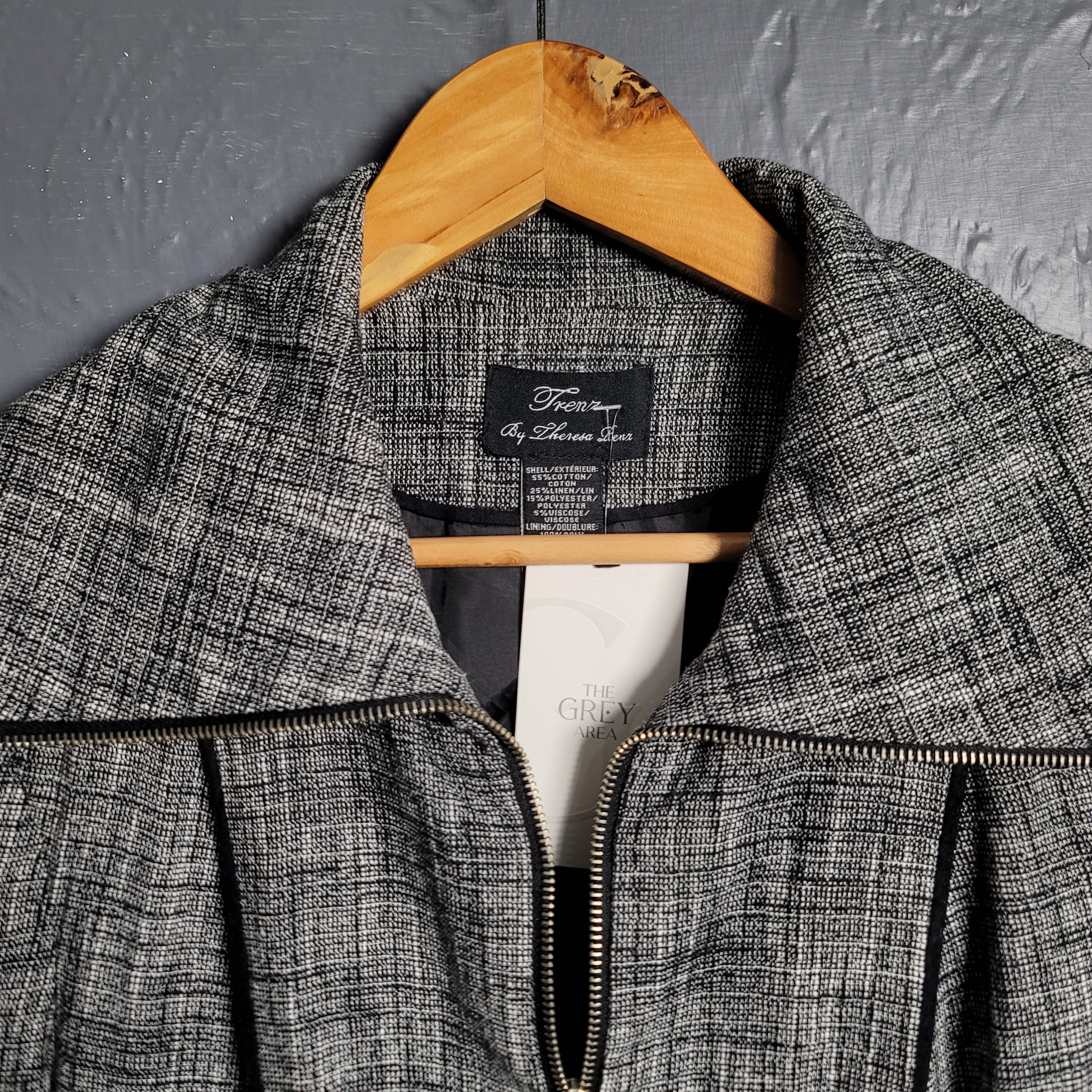 Trenz by Theresa Grey Linen Blend Knit Jacket