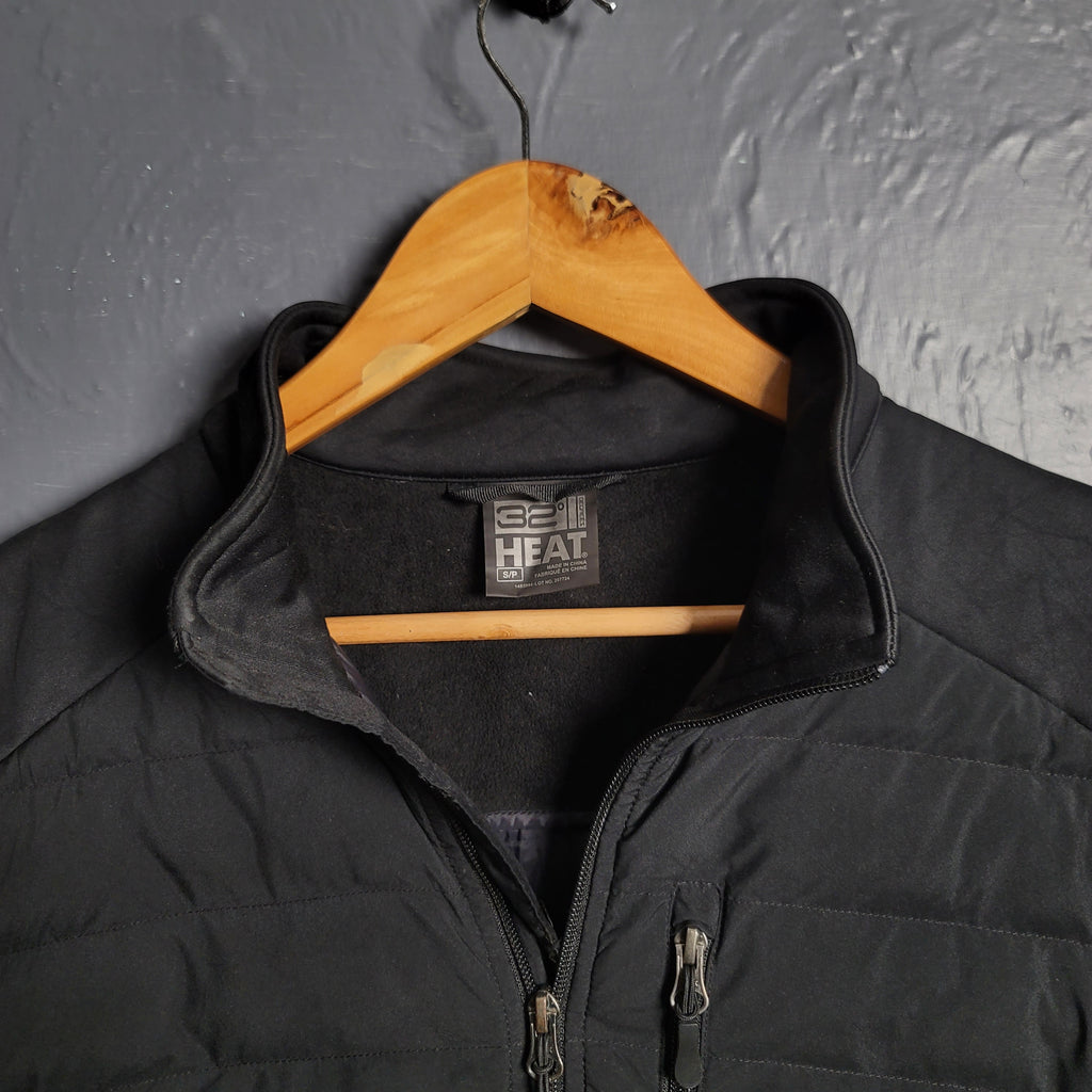 32 Degrees Men's Mixed Media Jacket with Full Zipper Closure and Zippered Pockets