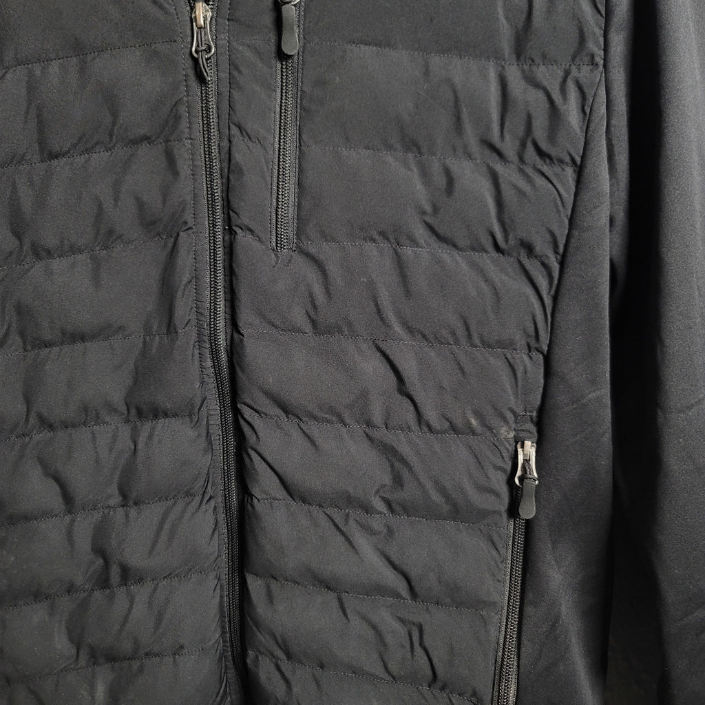32 Degrees Men's Mixed Media Jacket with Full Zipper Closure and Zippered Pockets