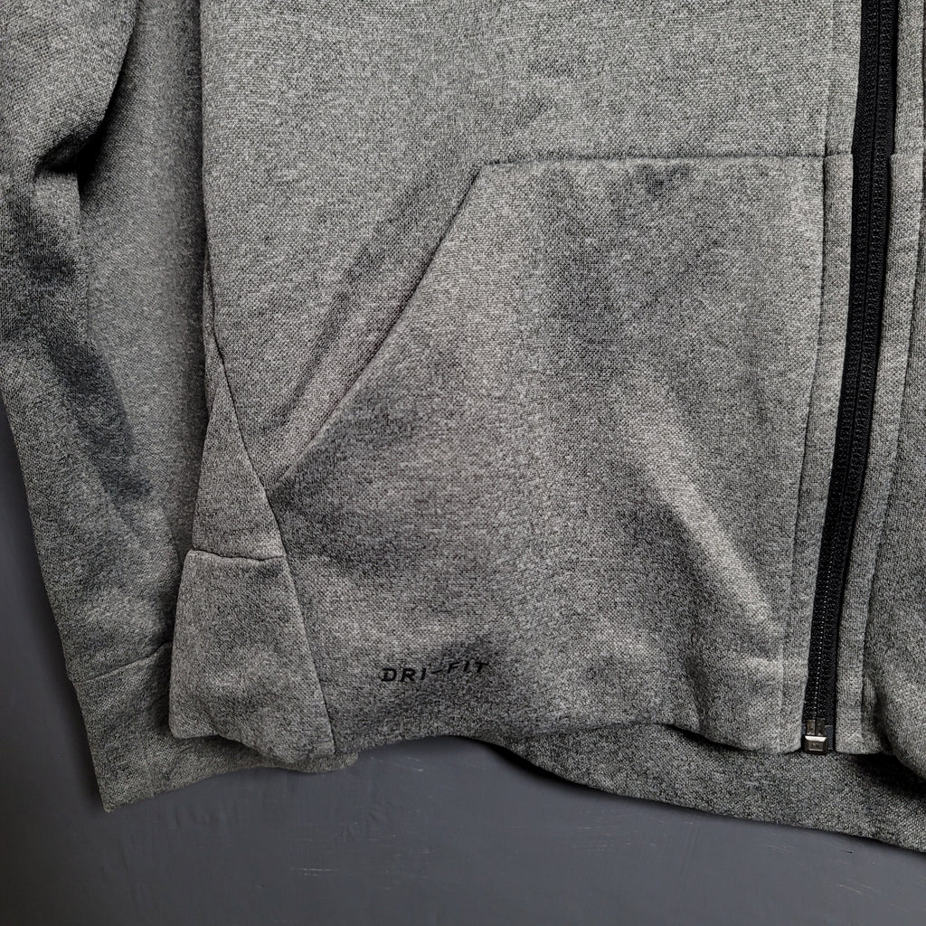 Nike Grey and Orange Dri-Fit Zipper Hoodie