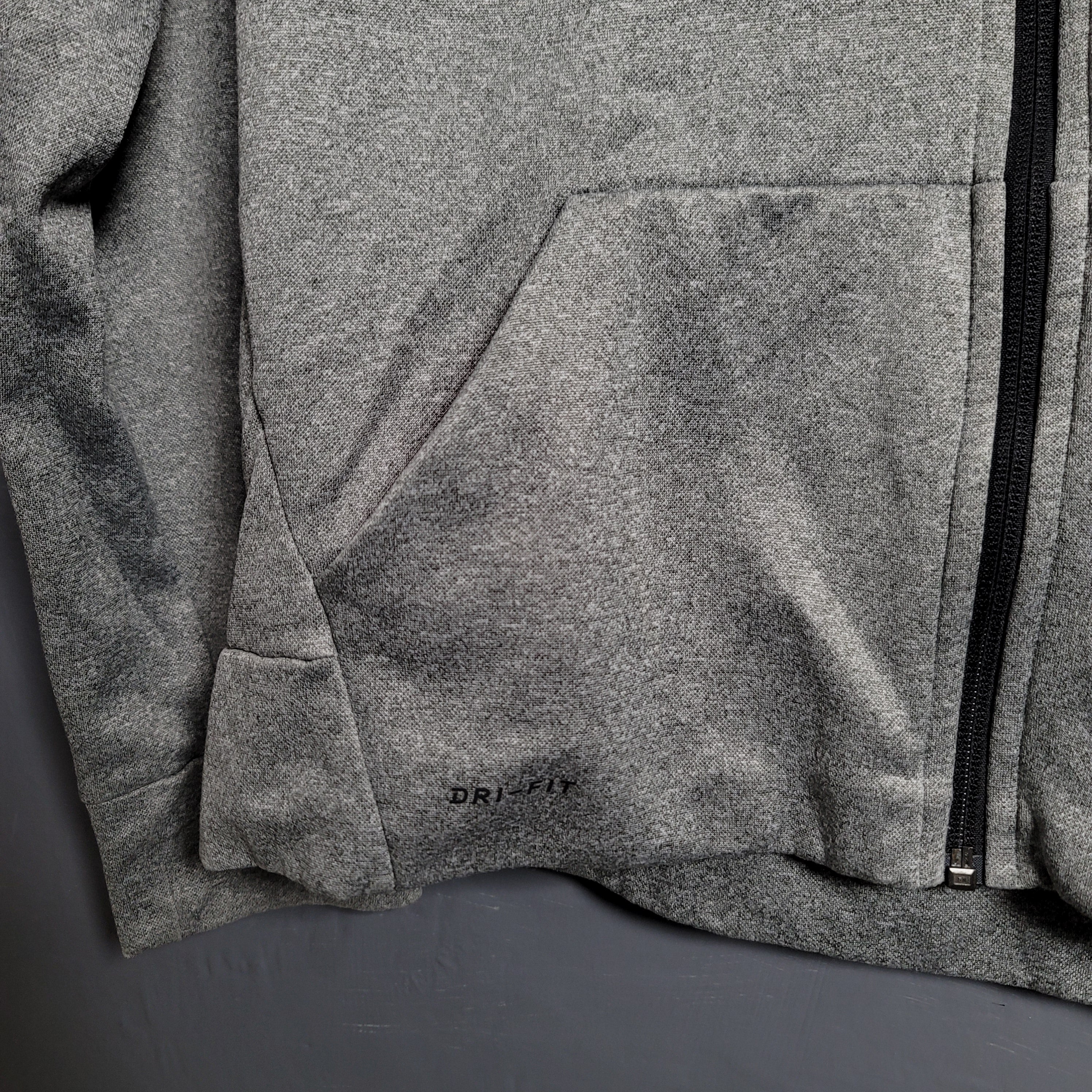 Nike Grey and Orange Dri-Fit Zipper Hoodie