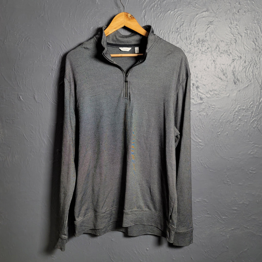 Calvin Klein Grey Zip Neck Sweatshirt
