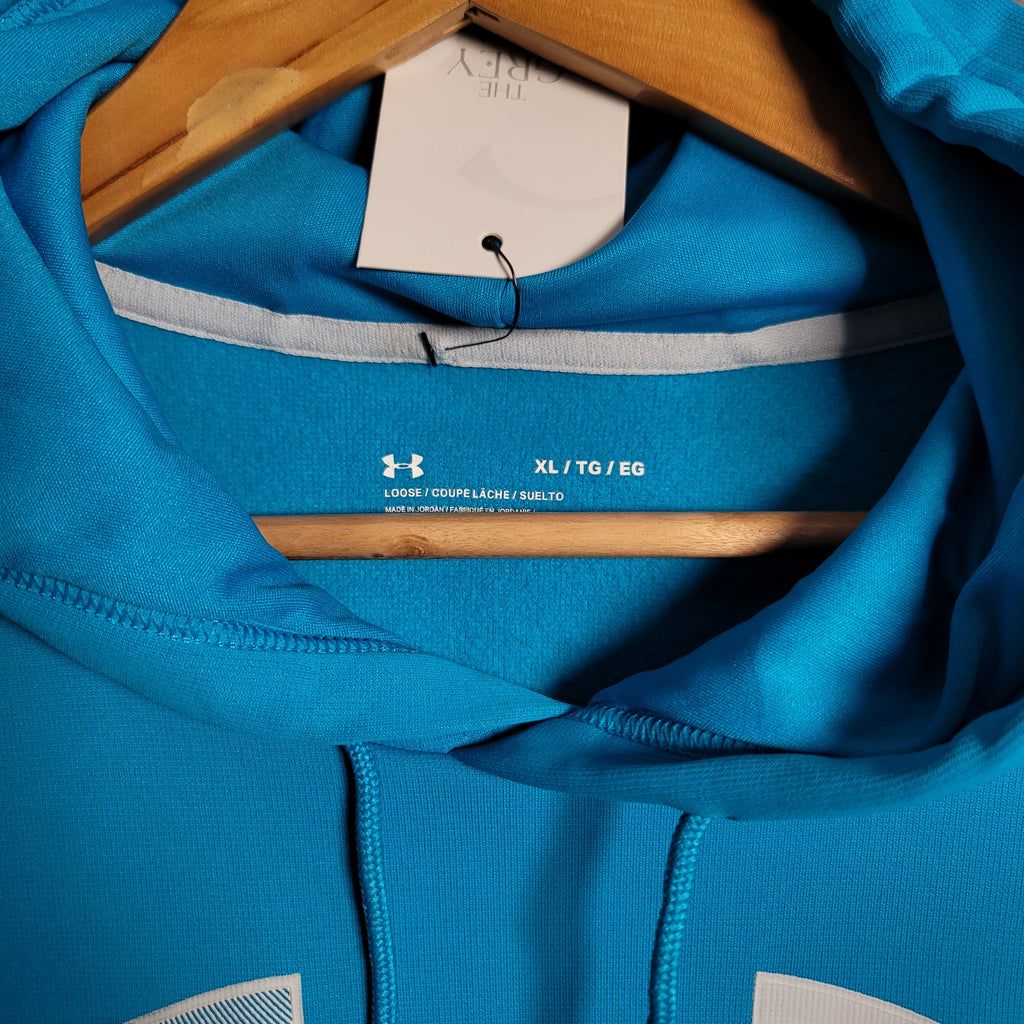 Under Armour Over-sized loose fit Big Logo Hoodie - Radar Blue Halo Gray.