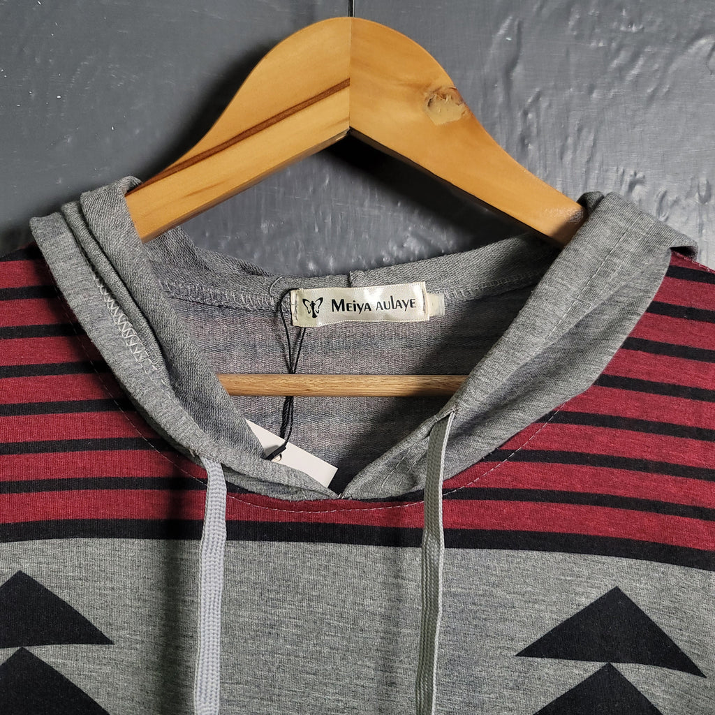 Women's Retro Pullover Hoodie Geometric Pattern