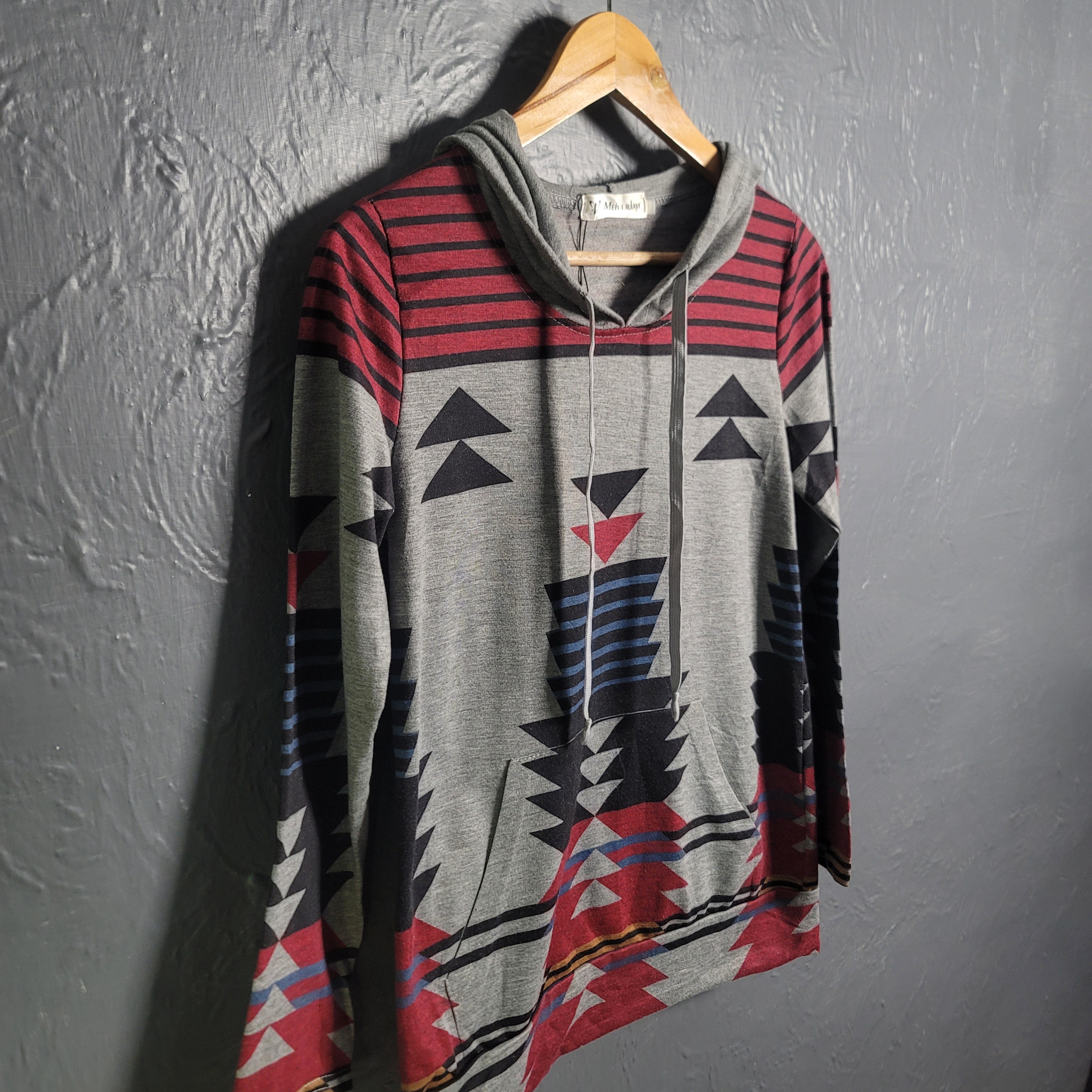 Women's Retro Pullover Hoodie Geometric Pattern