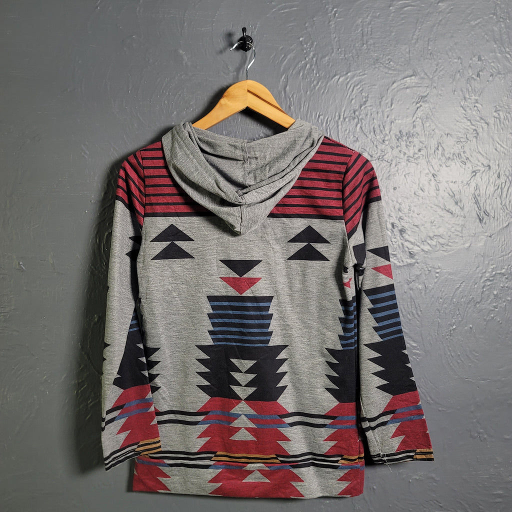 Women's Retro Pullover Hoodie Geometric Pattern