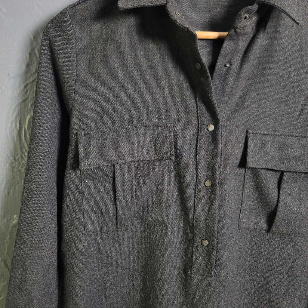 Zara Woman Grey Long Shirt Dress