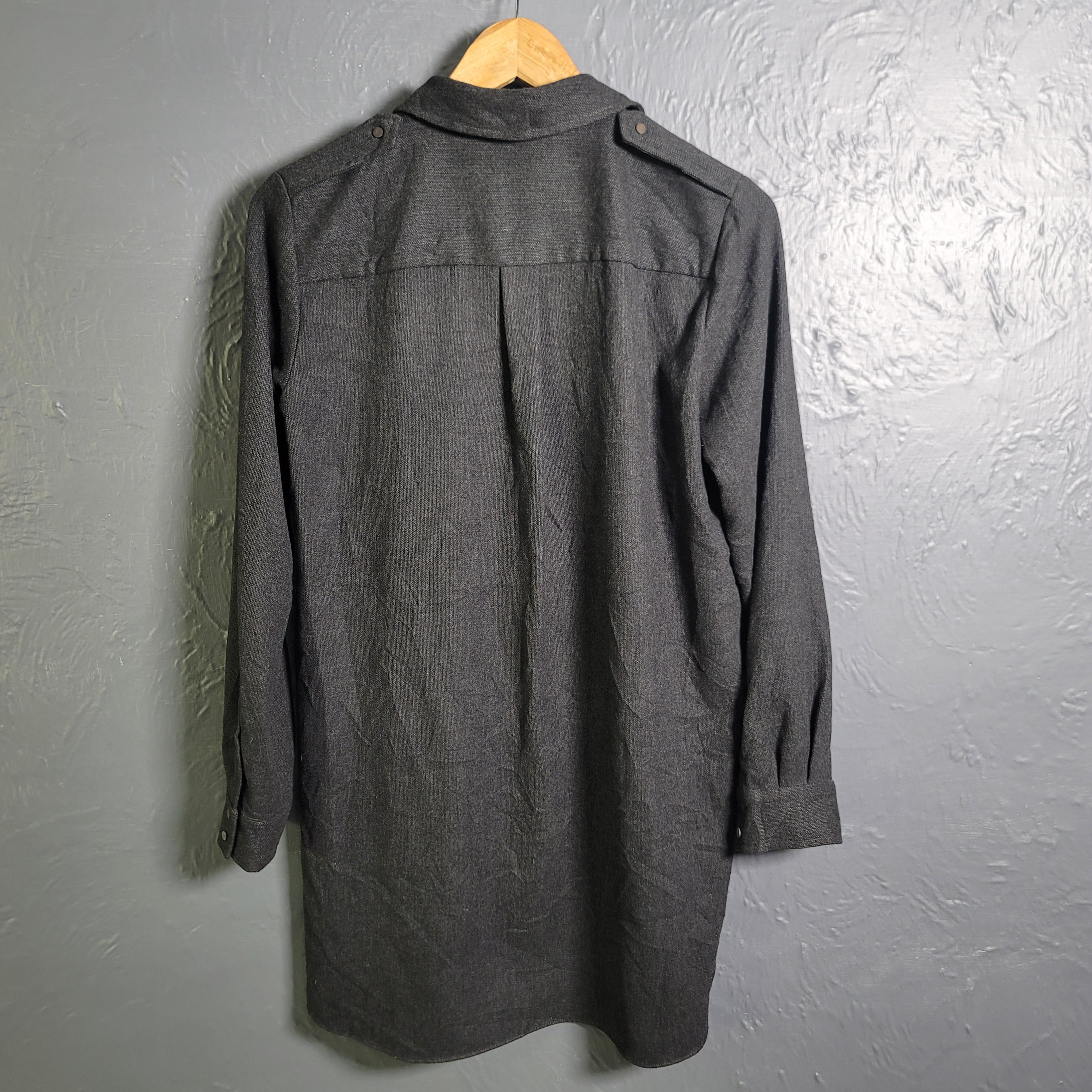 Zara Woman Grey Long Shirt Dress THE GREY AREA Zara Woman Grey Long Shirt Dress THE GREY AREA
