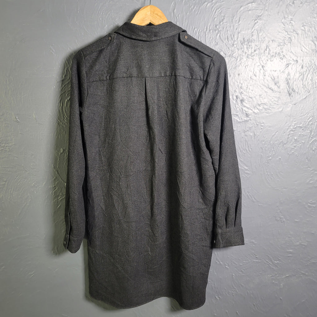 Zara Woman Grey Long Shirt Dress