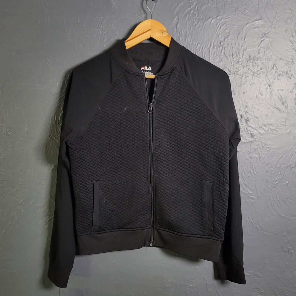 Women's Black Fila Track Jacket