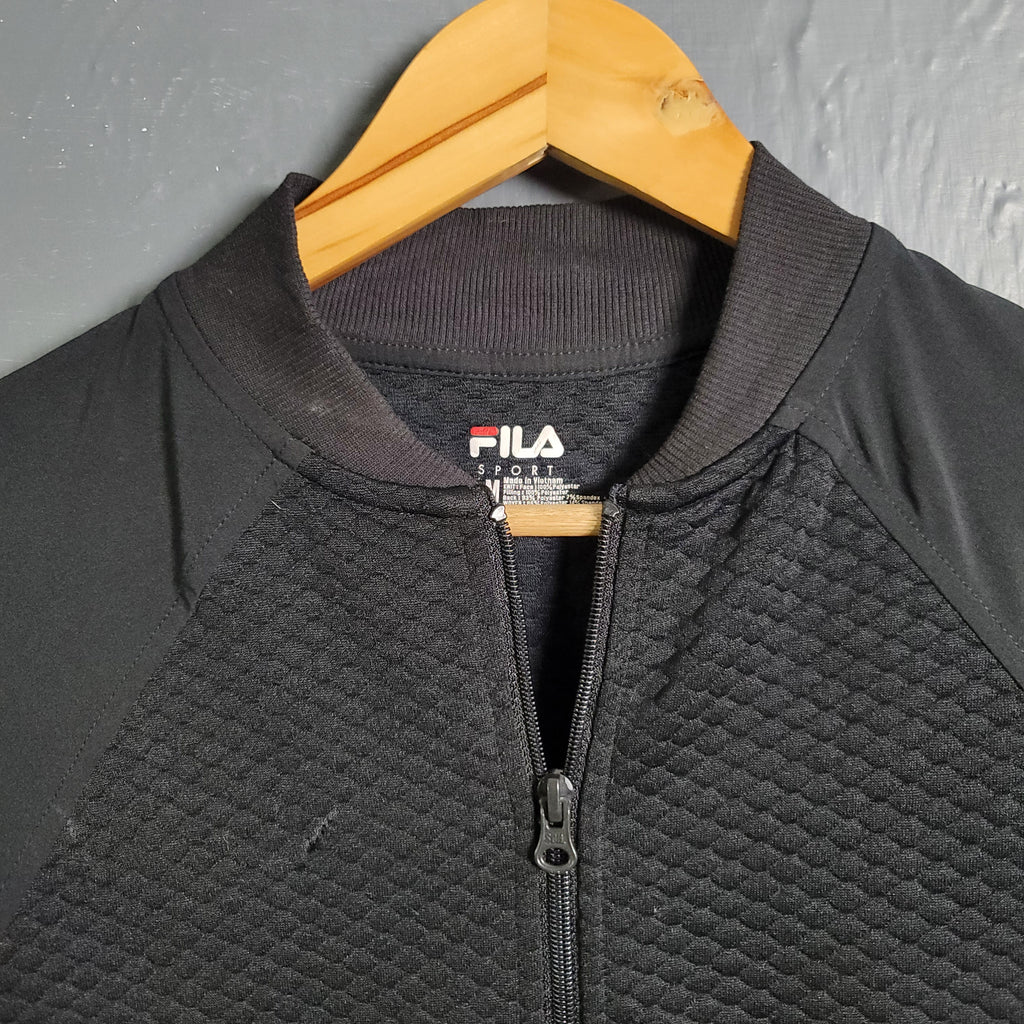 Women's Black Fila Track Jacket