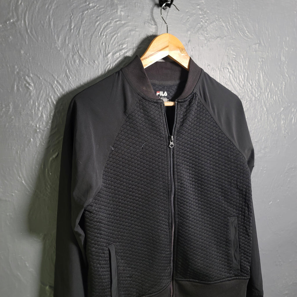 Women's Black Fila Track Jacket