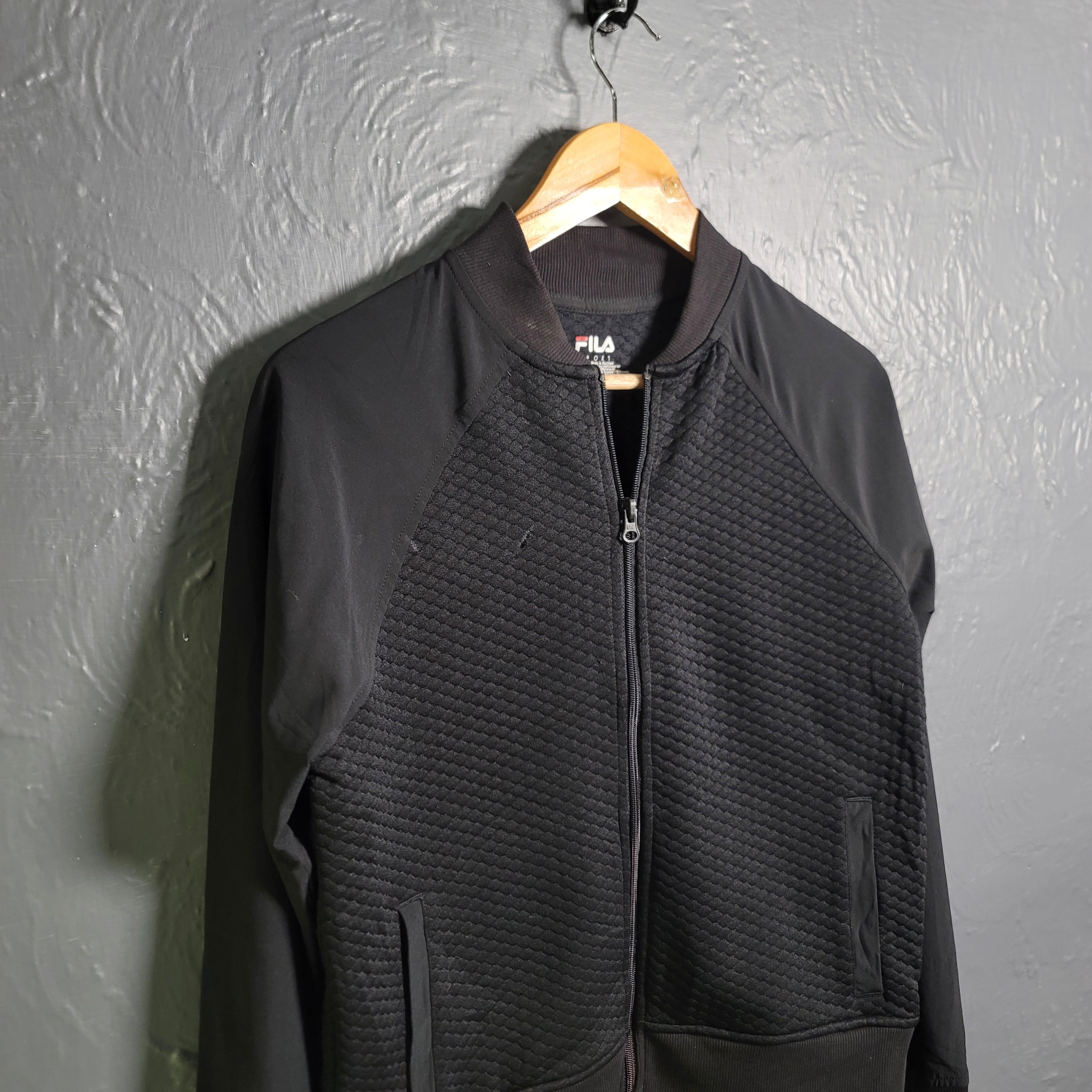 Women's Black Fila Track Jacket