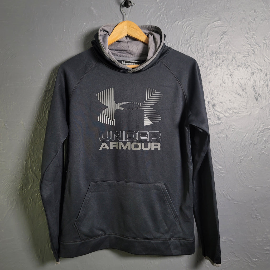 Under Armour Black/Gray loose fit pull over hooded sweatshirt